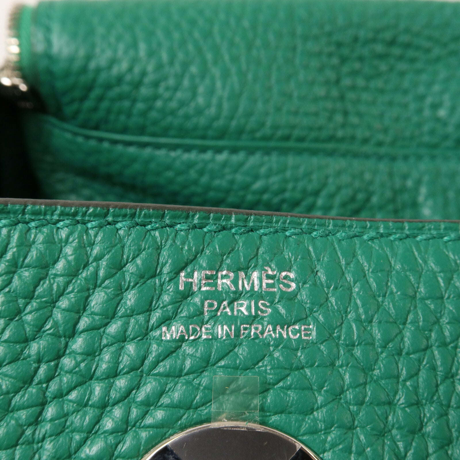 HERMES Clemence皮革Lindy 26手挽肩背兩用袋Vert Jade