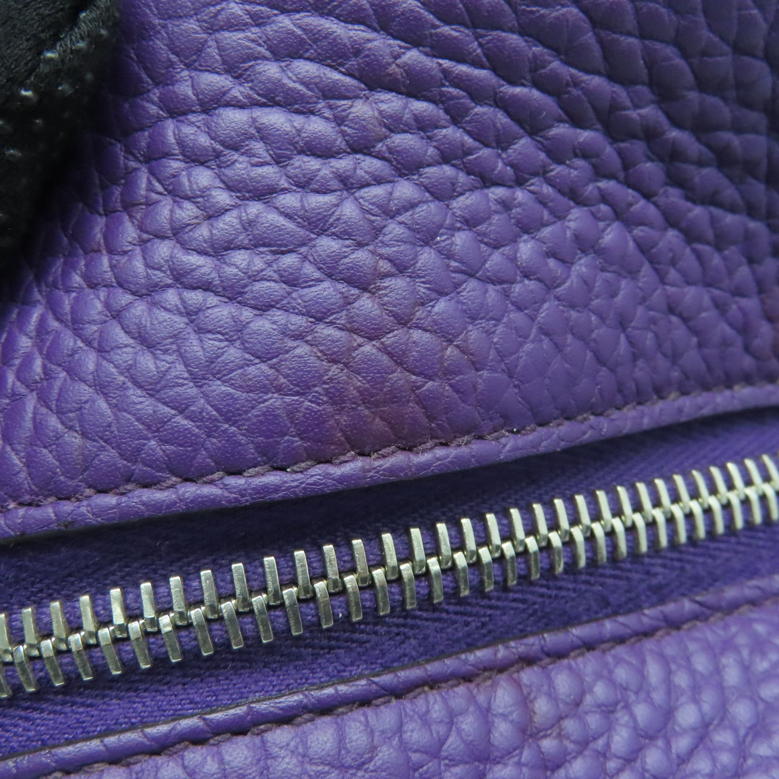 HERMES Clemence皮革Victolia银扣肩背袋Ultraviolet紫色