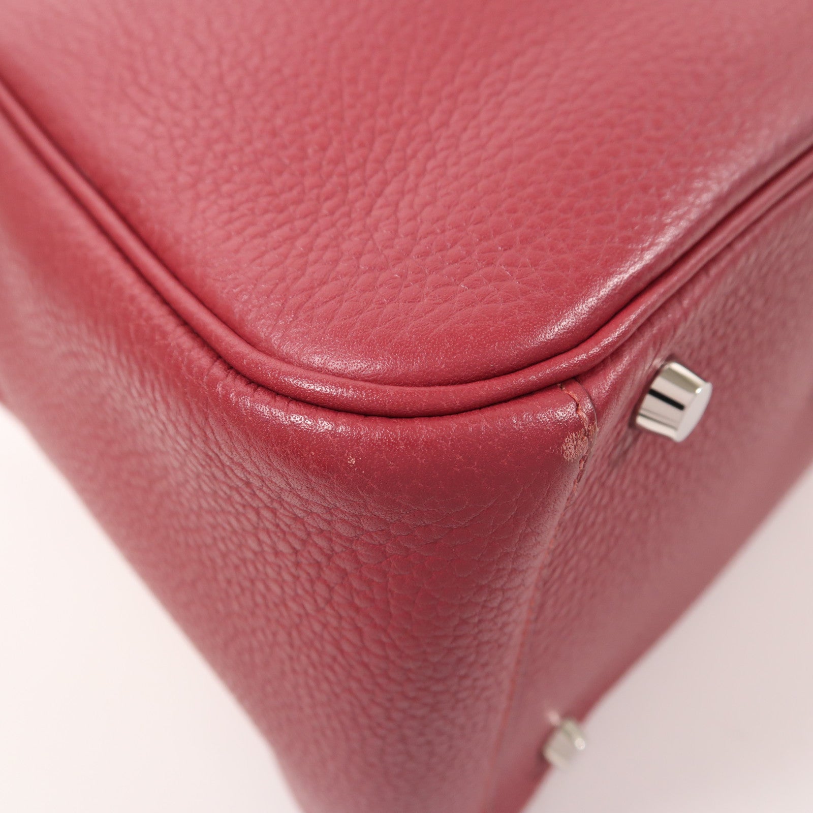 HERMES PHW Lindy 30 2Way Shoulder Hand Bag Clemence Leather Rubis