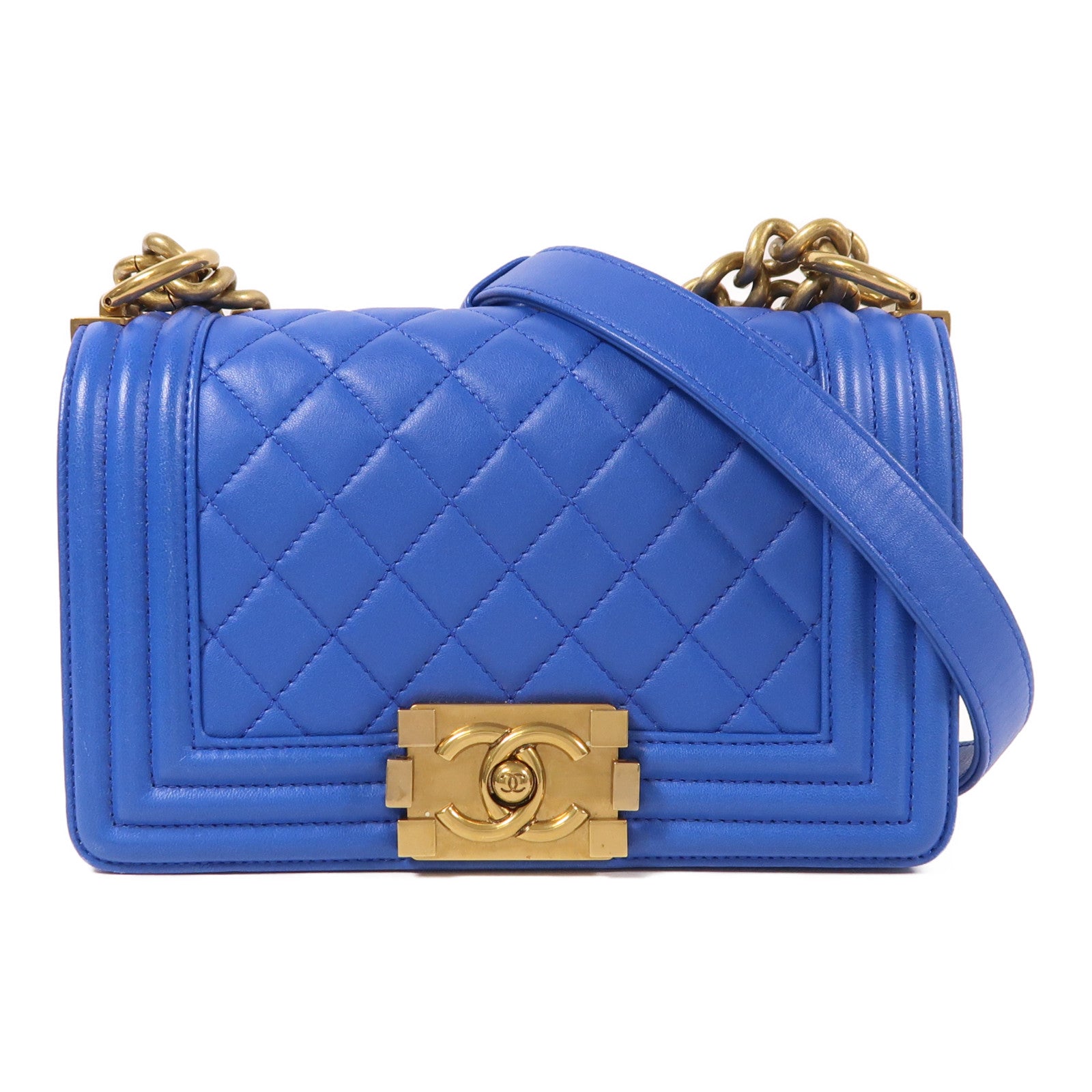 CHANEL 【激減優惠】羊皮皮革Boy 20金扣鏈帶肩背袋