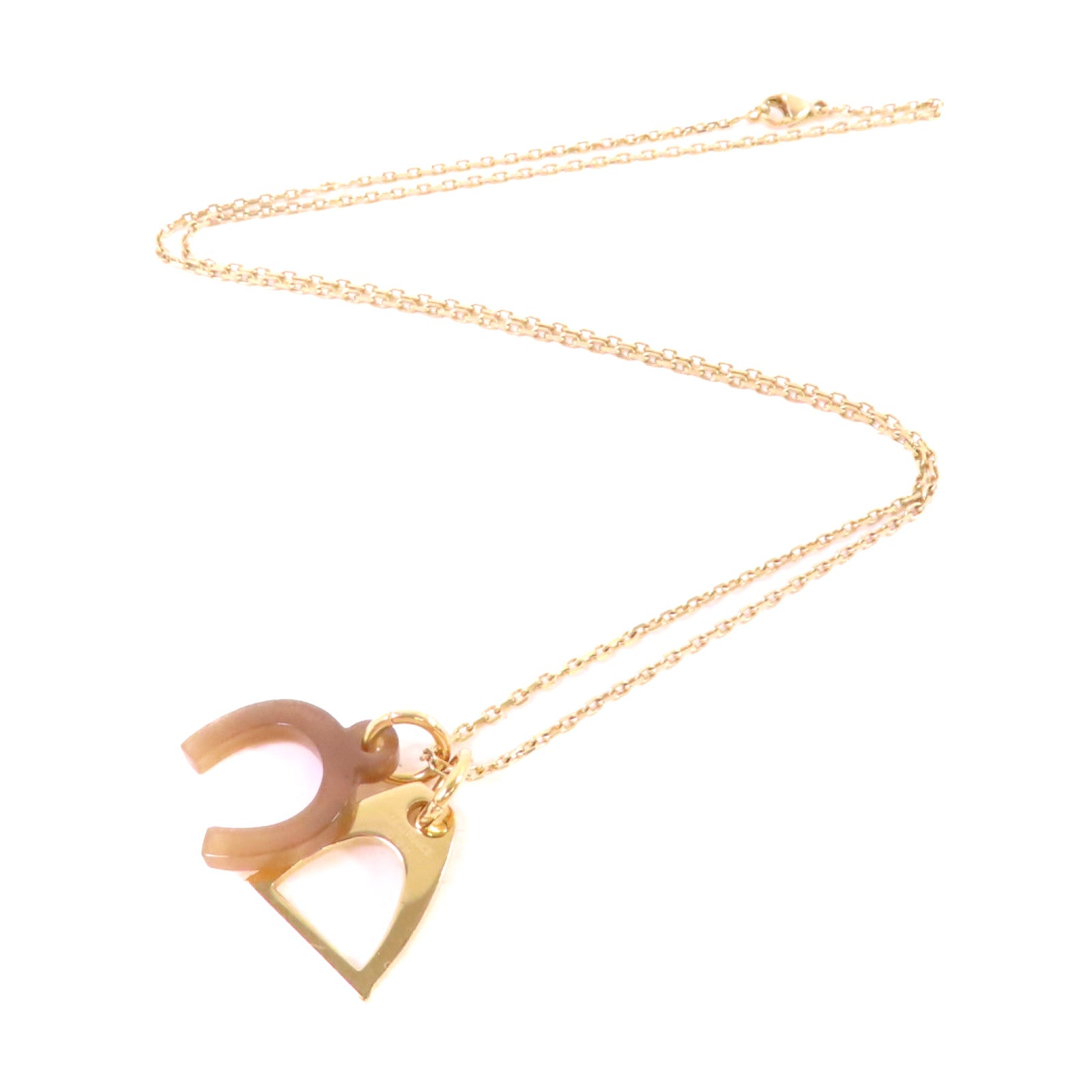 HERMES 金屬/水牛角Horn Necklace項鏈