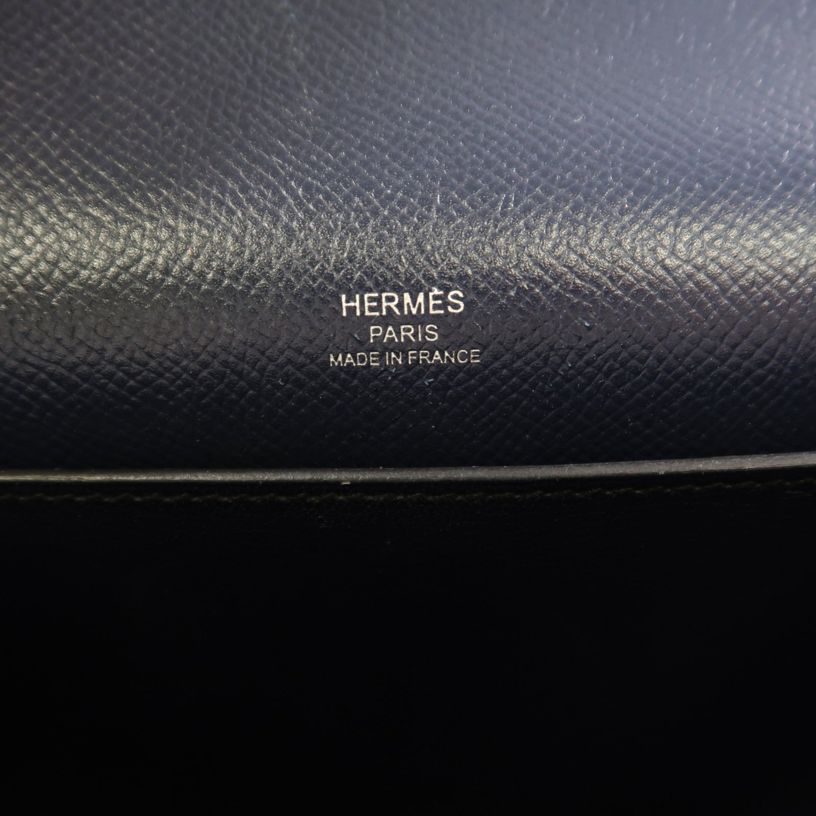 HERMES Epsom皮革Octogone銀扣肩背袋Blue Nuit午夜藍