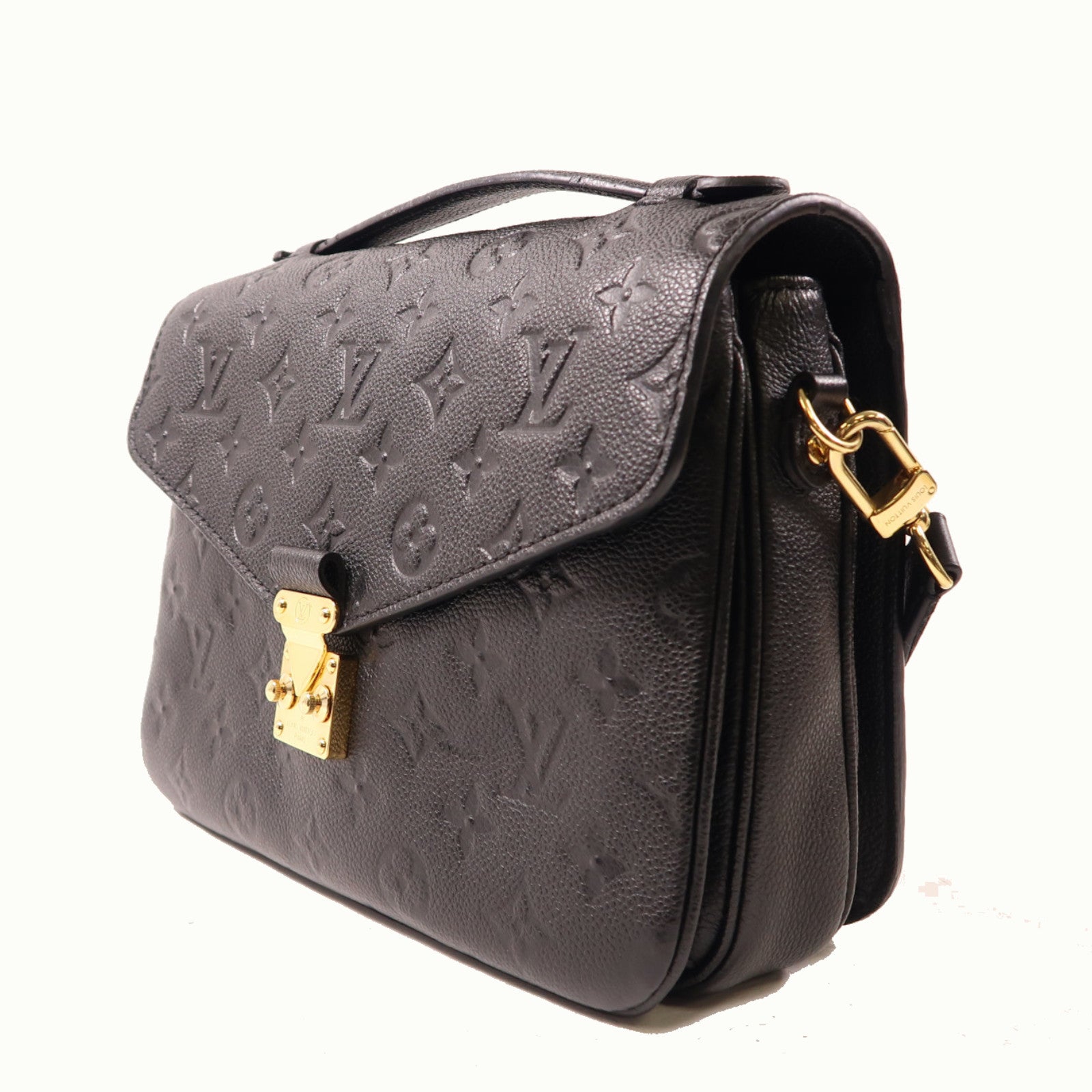 LOUIS VUITTON Monogram Empreinte Pochette Metis金扣手挽肩背兩用袋黑色