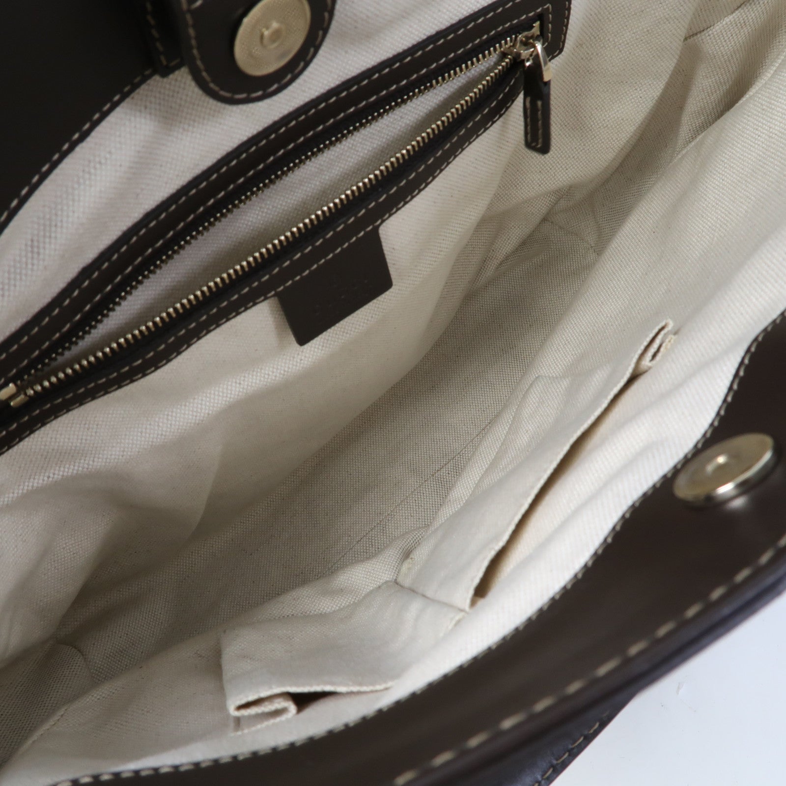 GUCCI 帆布Gucci Tote Bag金扣手挽袋啡色