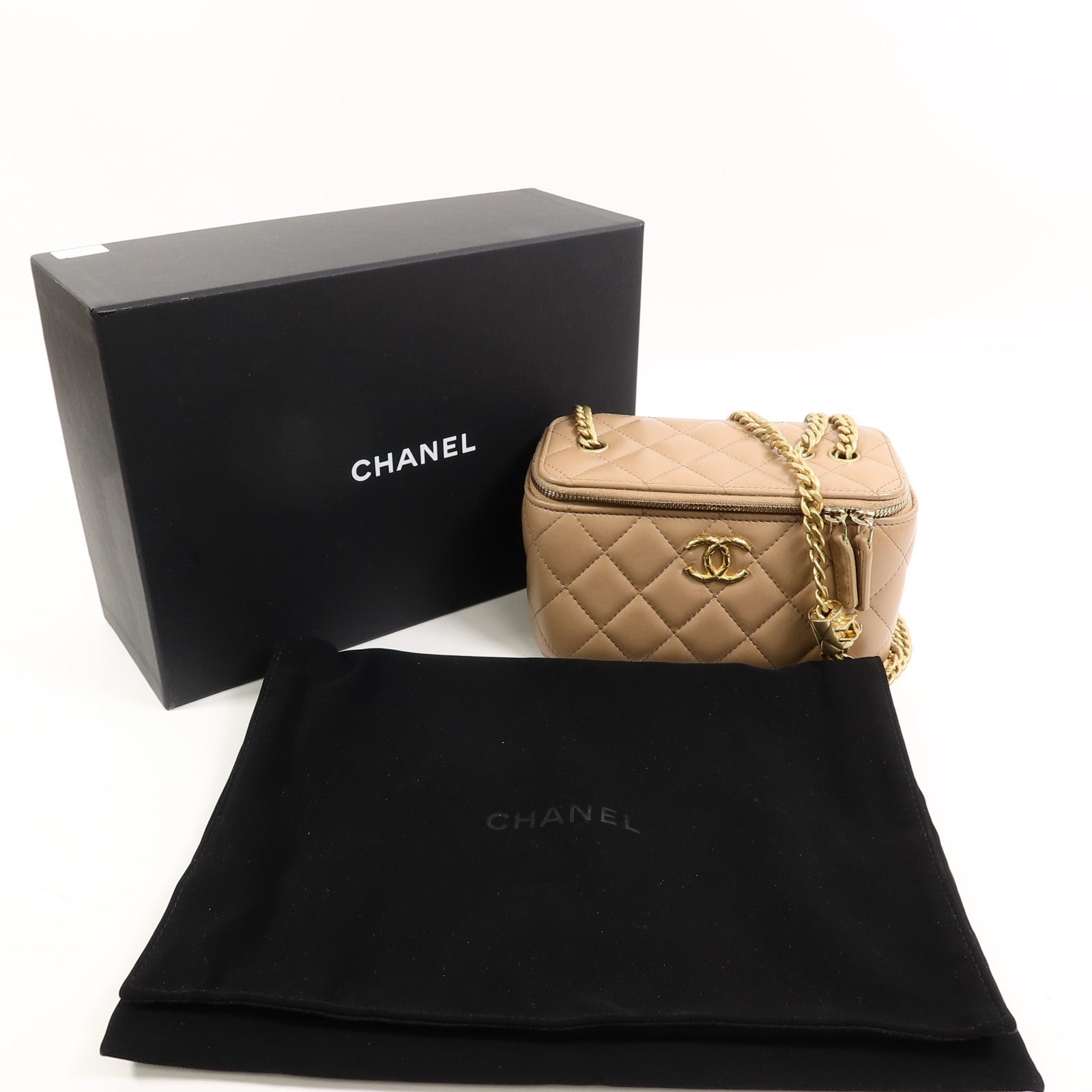 CHANEL 羊皮皮革Vanity Case鏈帶肩背袋