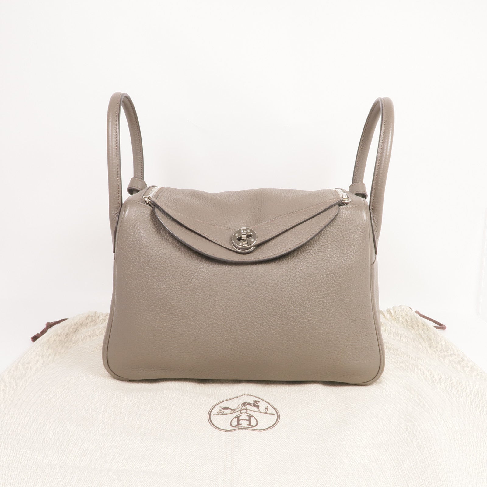 HERMES Clemence皮革Lindy 30銀扣手挽肩背兩用袋