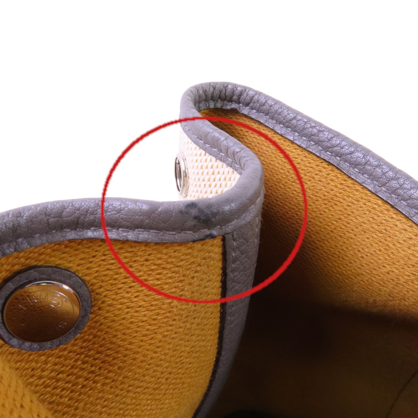 HERMES 【激減優惠】帆布GardenParty PM銀扣手挽袋