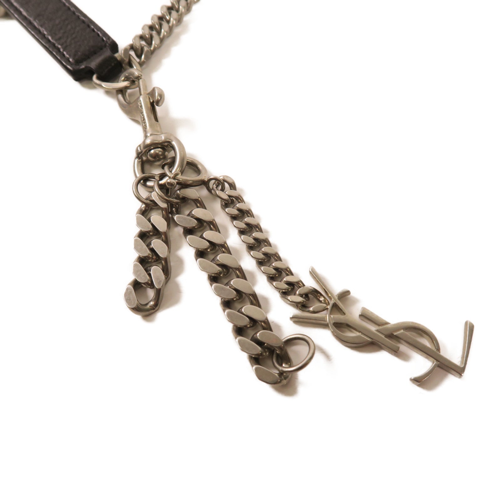 SAINT LAURENT 牛皮皮革Chain Shoulder Bag銀扣肩背袋