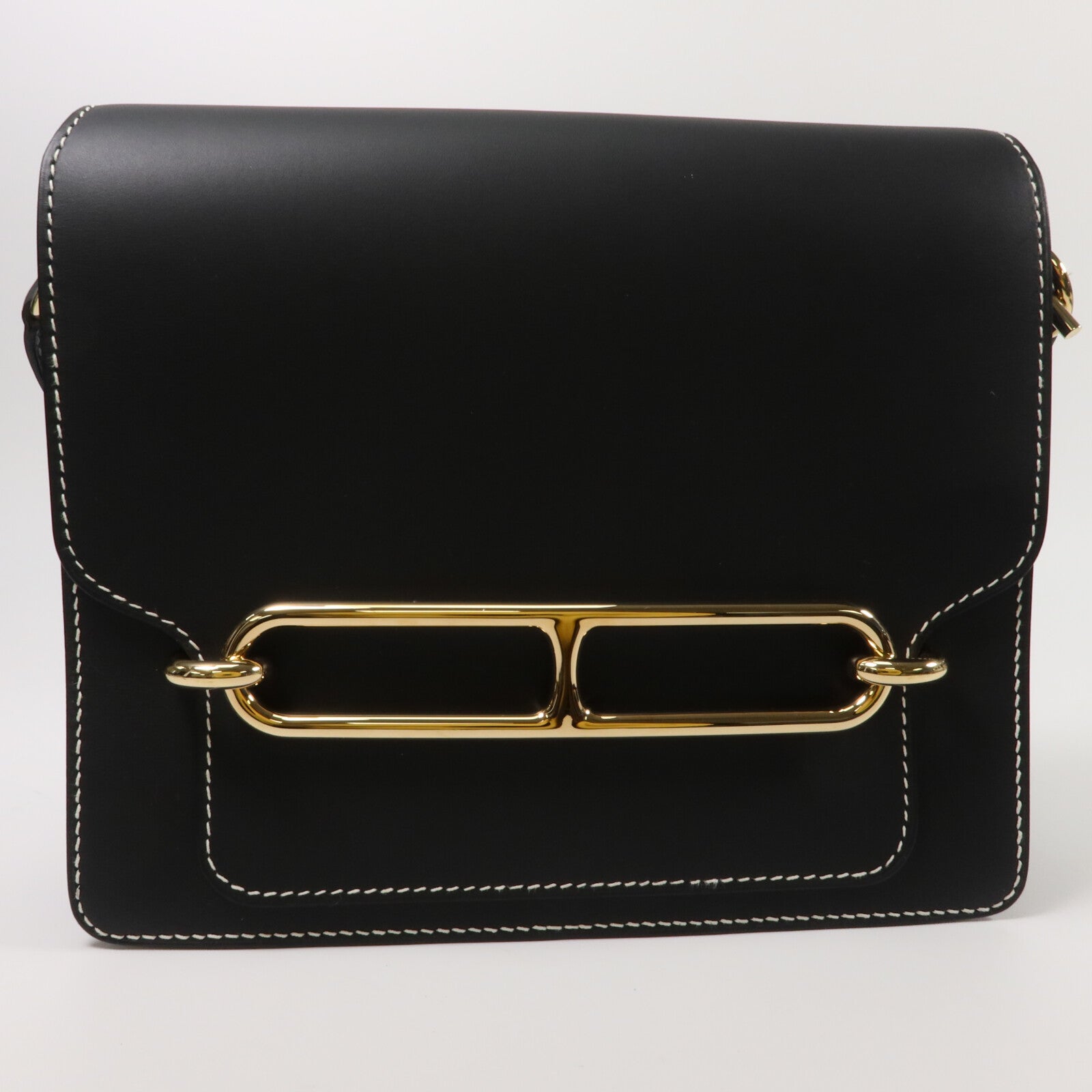 HERMES Sombrero皮革Roulis 23肩背袋Noir