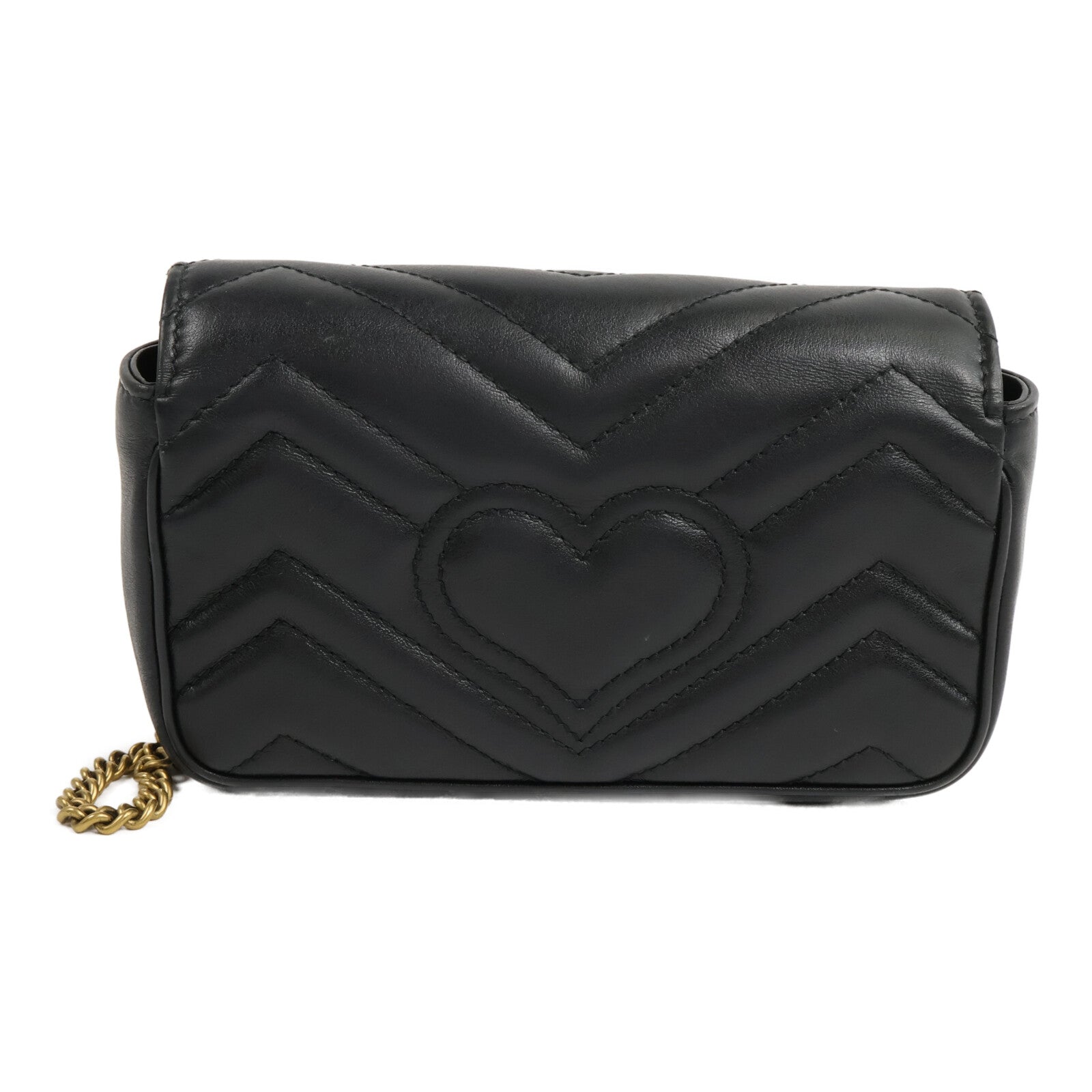 GUCCI 牛皮皮革Mini GG Marmont Shouler Bag鏈帶肩背袋