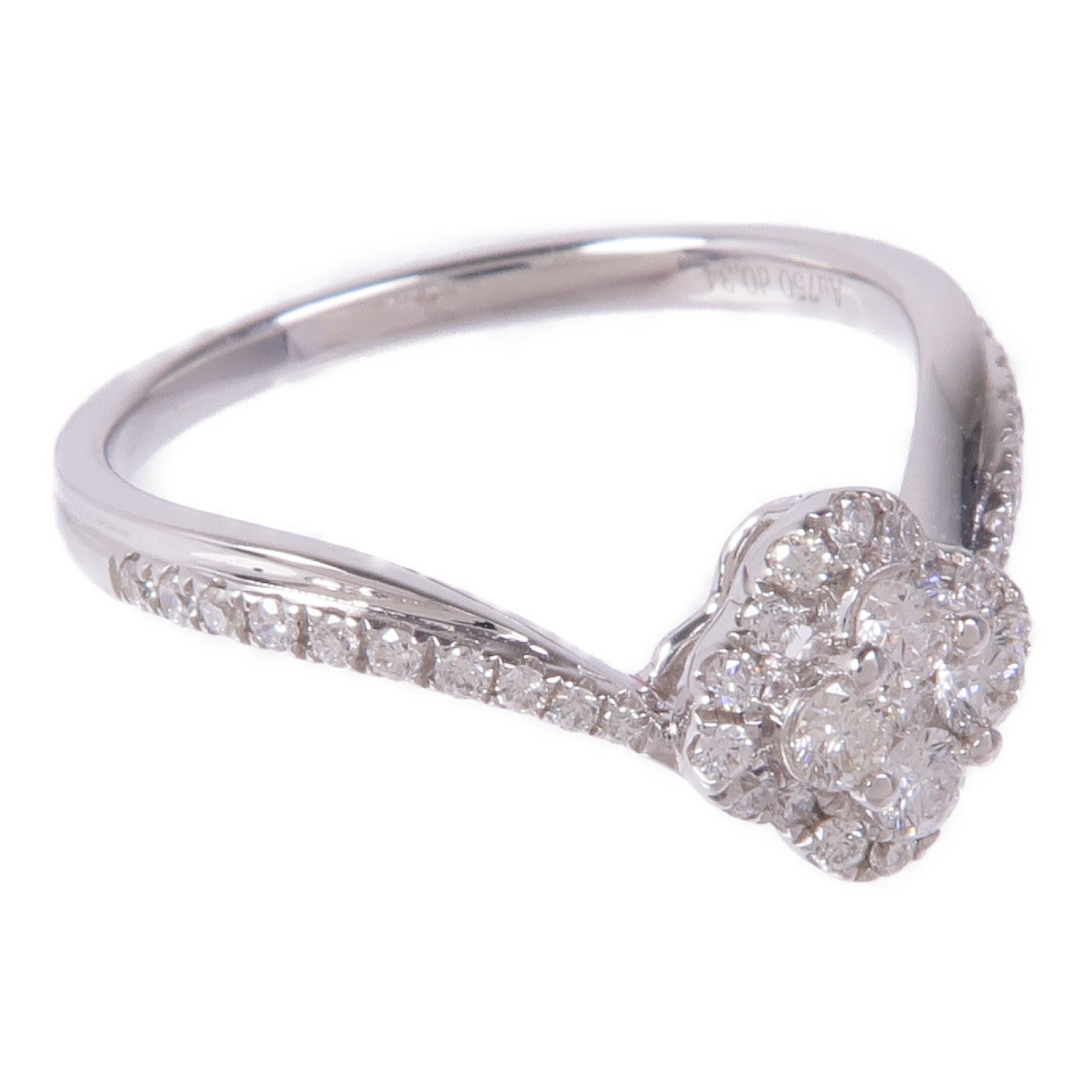 JEWELRY Diamond Ring 18K White Gold US#6