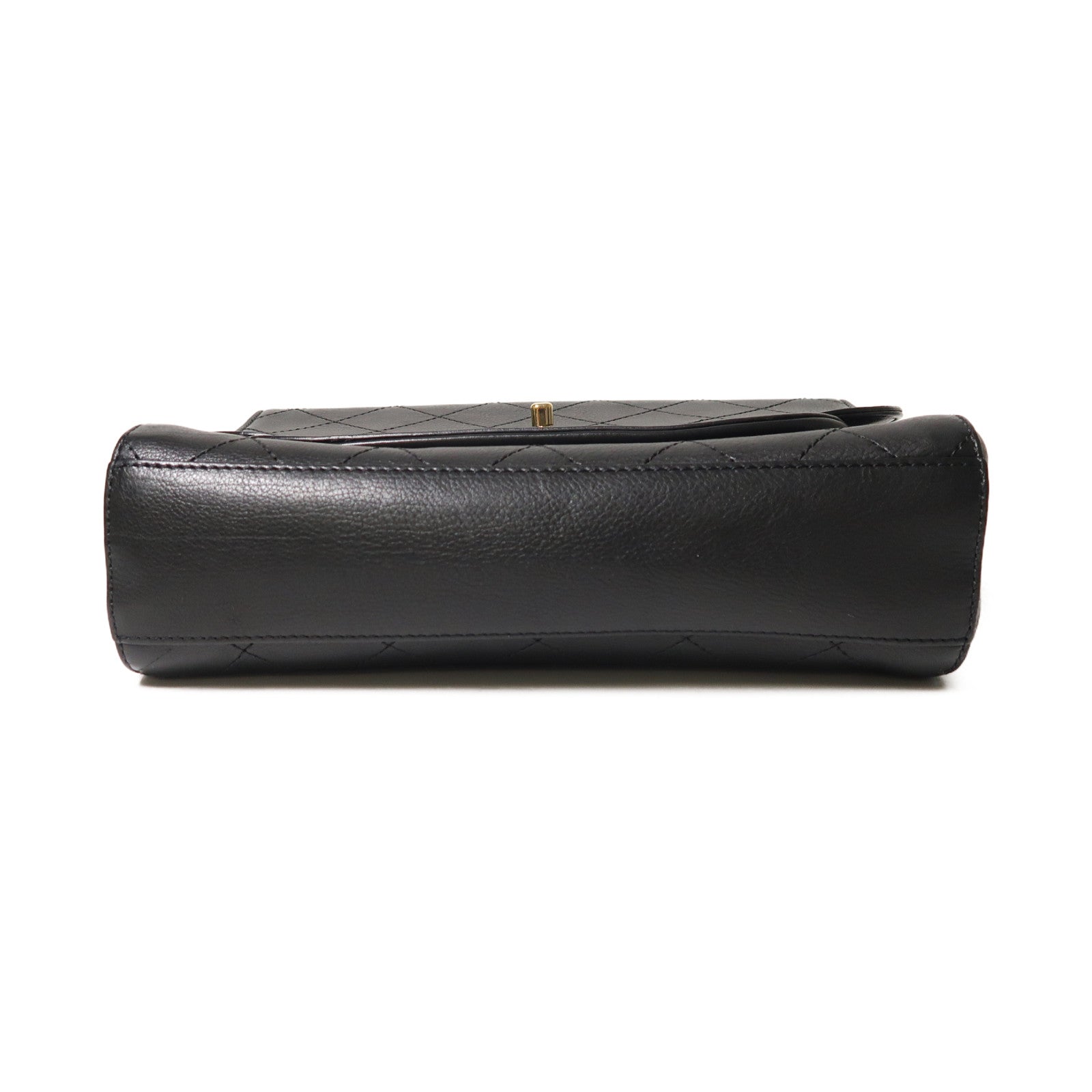 CHANEL 牛皮皮革Shoulder Bag金扣鏈帶肩背袋黑色