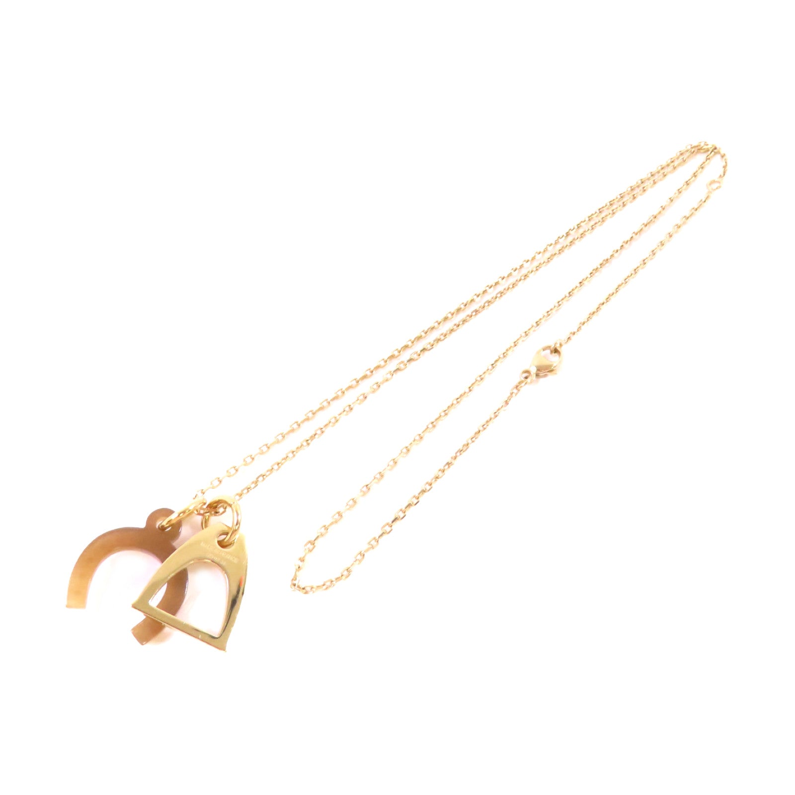 HERMES 金屬/水牛角Horn Necklace項鏈