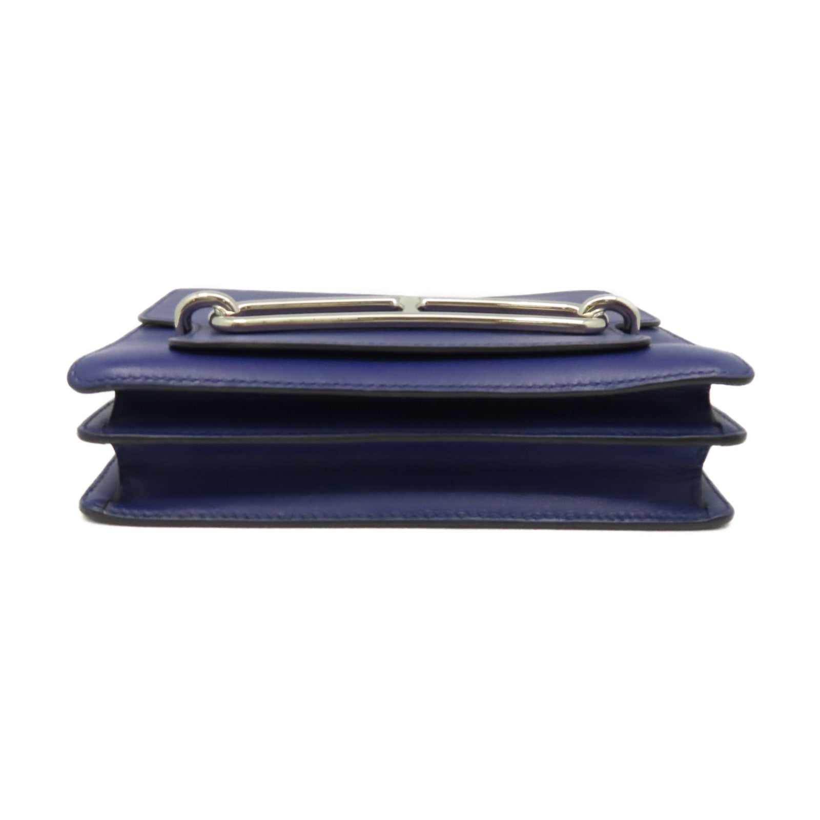 HERMES 【清倉大減價】Evercolor皮革Roulis 23 Shoulder Bag銀扣肩背袋藍色