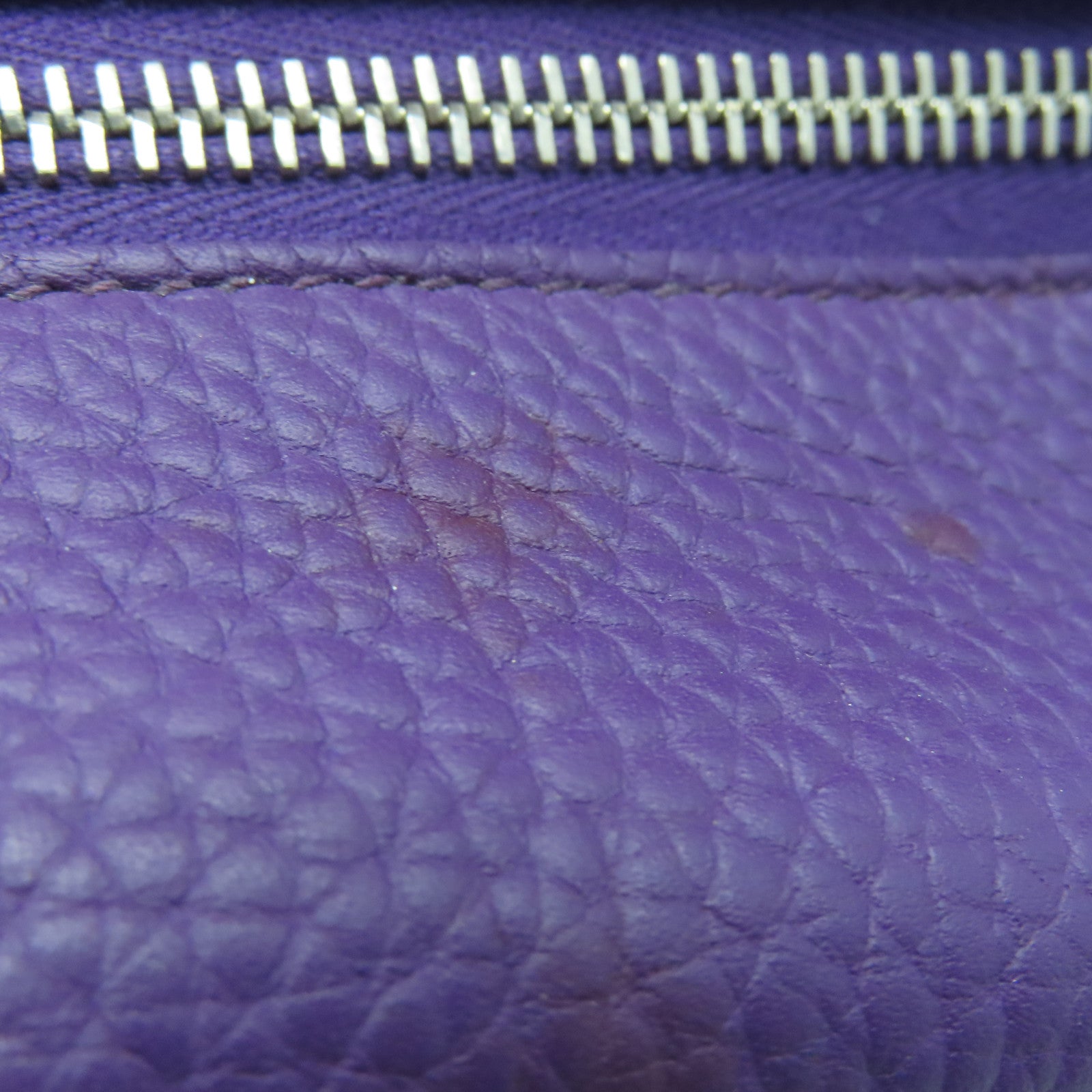 HERMES Clemence皮革Victolia银扣肩背袋Ultraviolet紫色