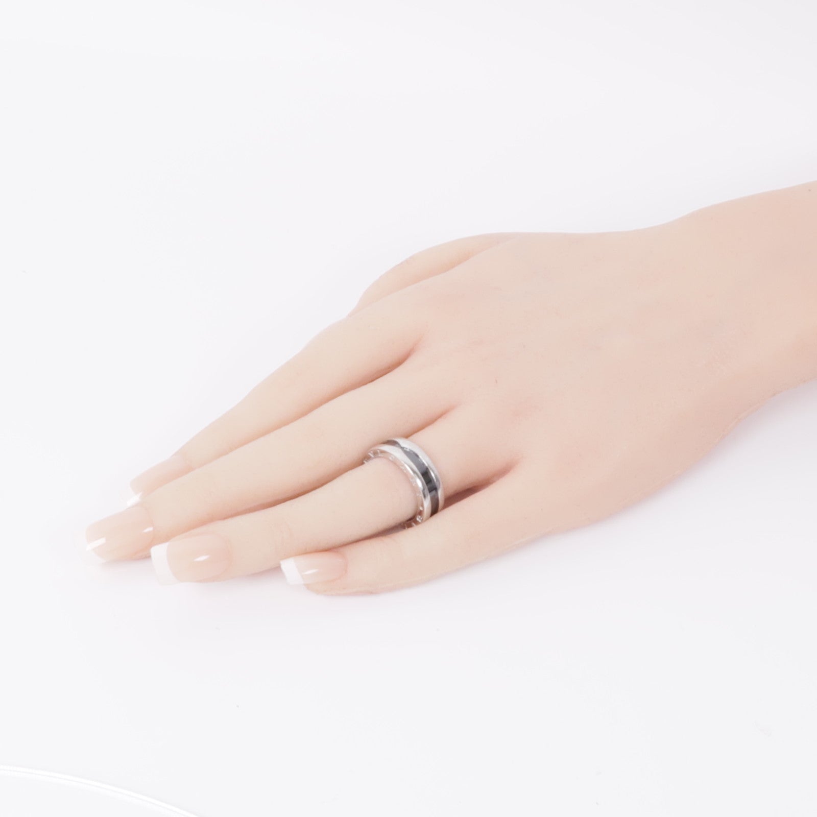 BVLGARI 925純銀/陶瓷B-zero 1 Save The Children Ring戒指US#6