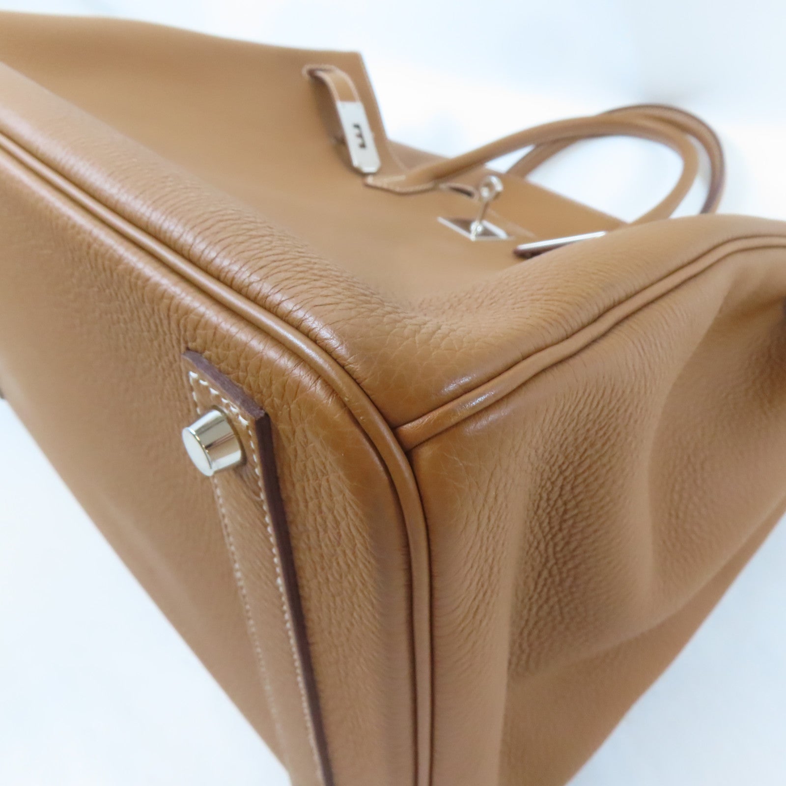 HERMES Togo皮革Birkin 40銀扣手挽袋 Gold/金色/啡色
