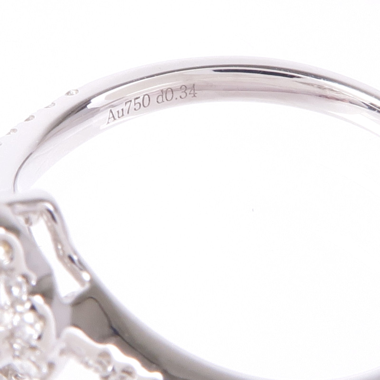 JEWELRY Diamond Ring 18K White Gold US#6