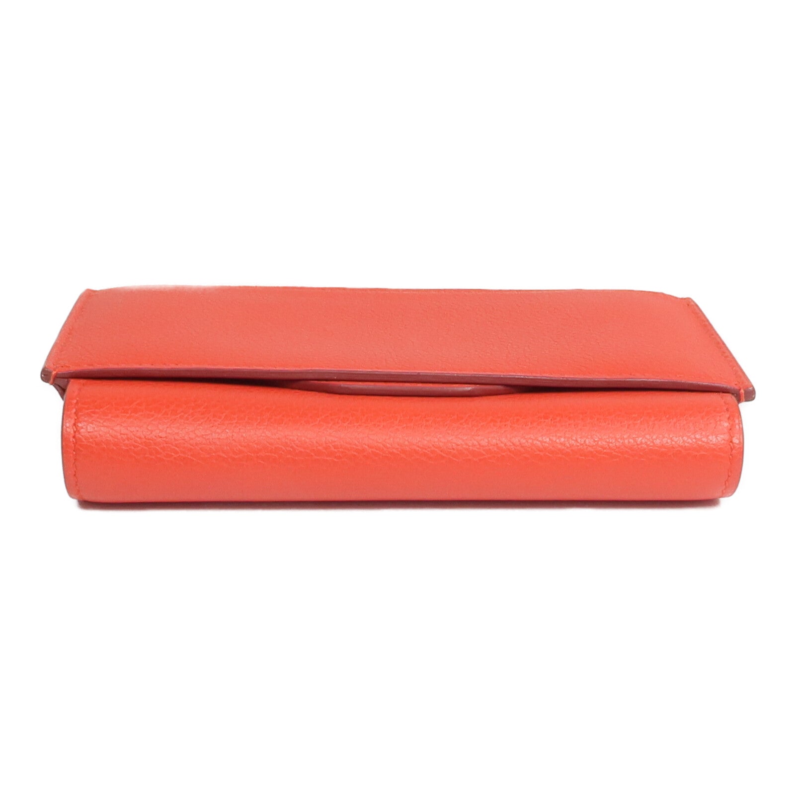 HERMES Evercolor皮革H Passant Compact Wallet錢包Rouge Tomate