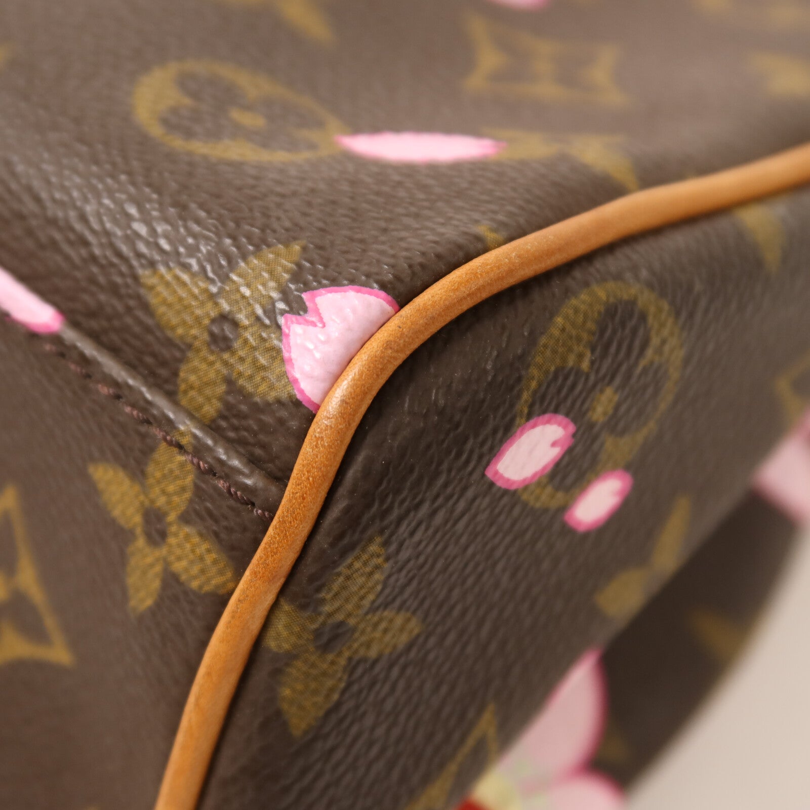LOUIS VUITTON Monogram LV x TM Cherry Blossom Sac Retro PM金扣手挽袋
