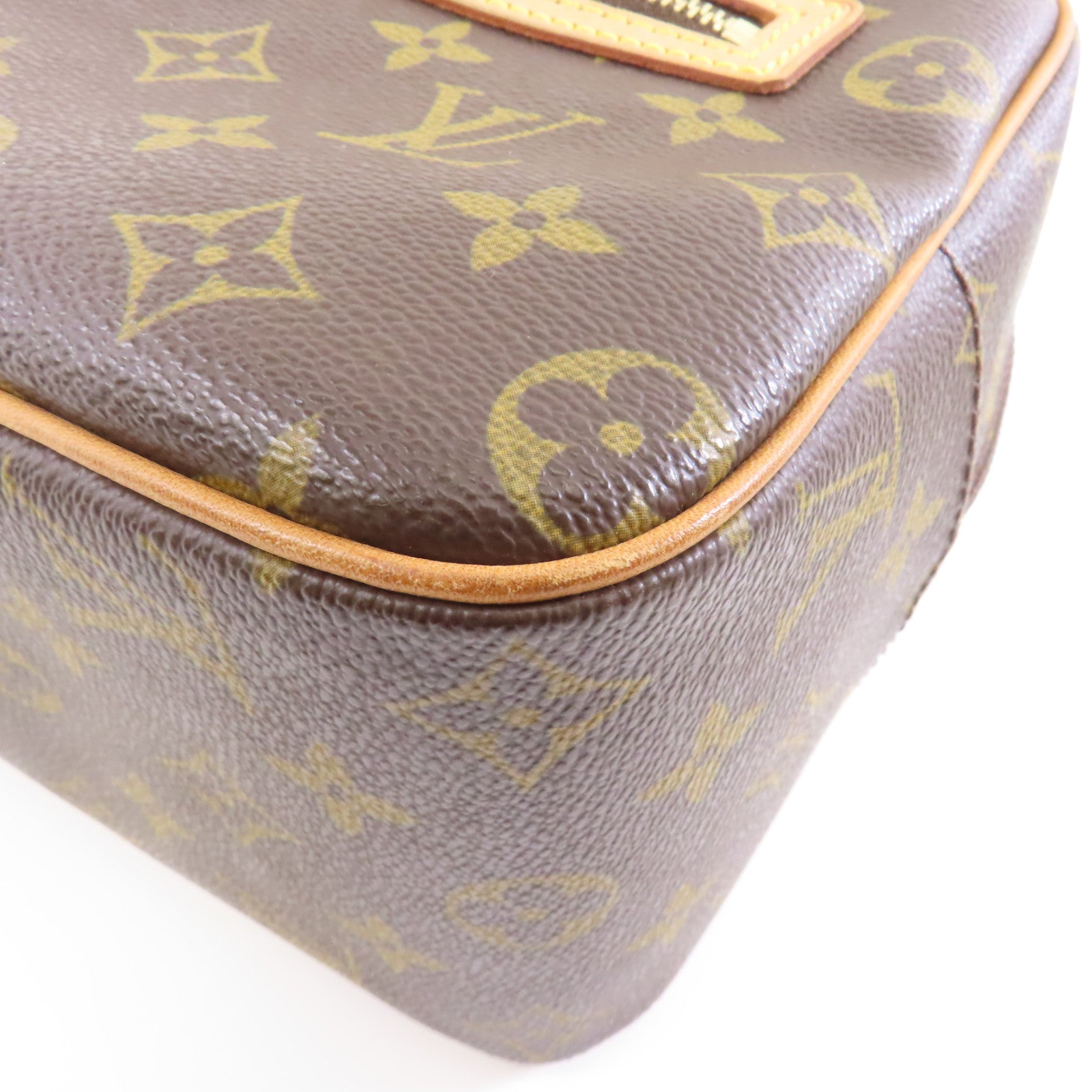 LOUIS VUITTON Monogram Cite MM金扣肩背袋棕色