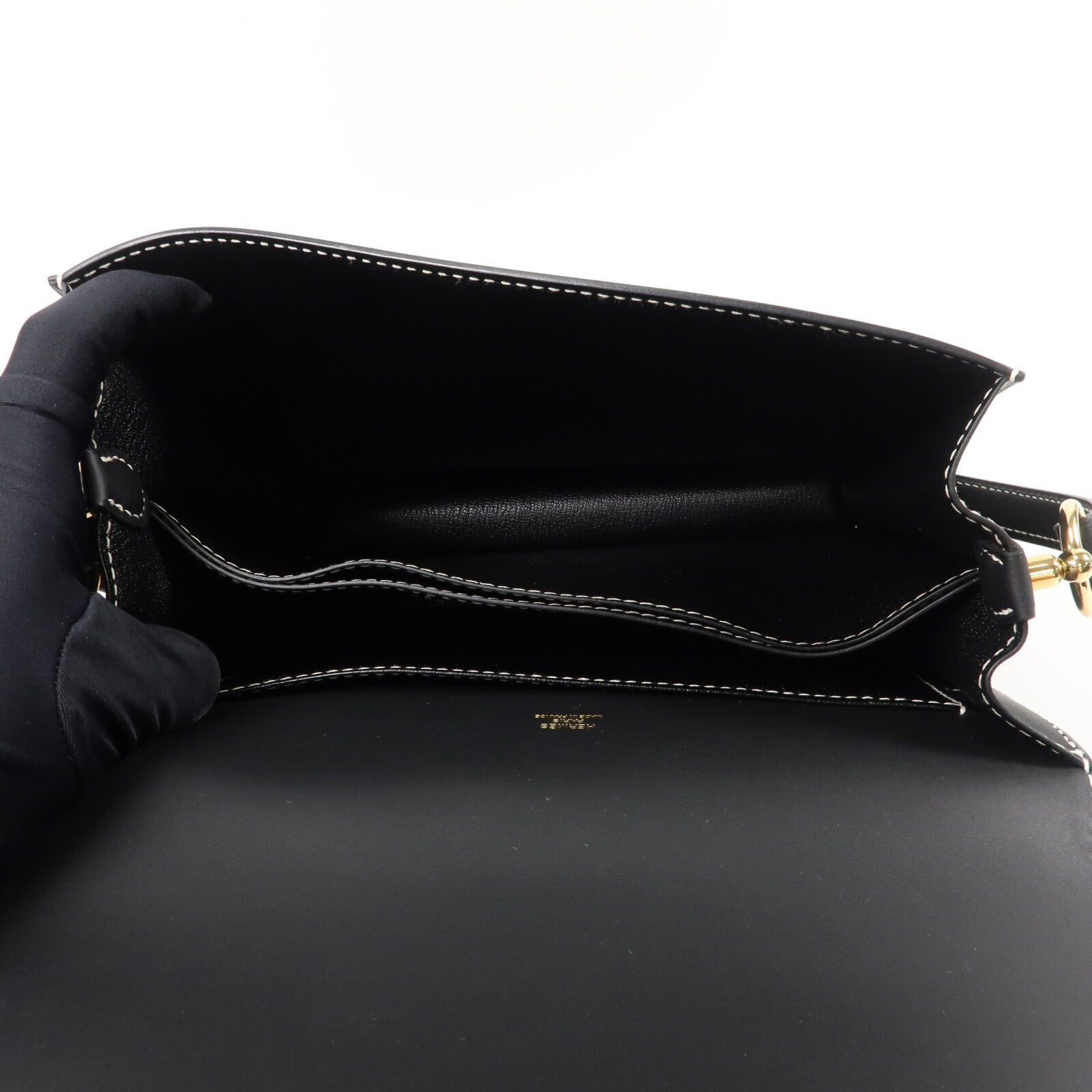 HERMES Sombrero皮革Roulis 23肩背袋Noir