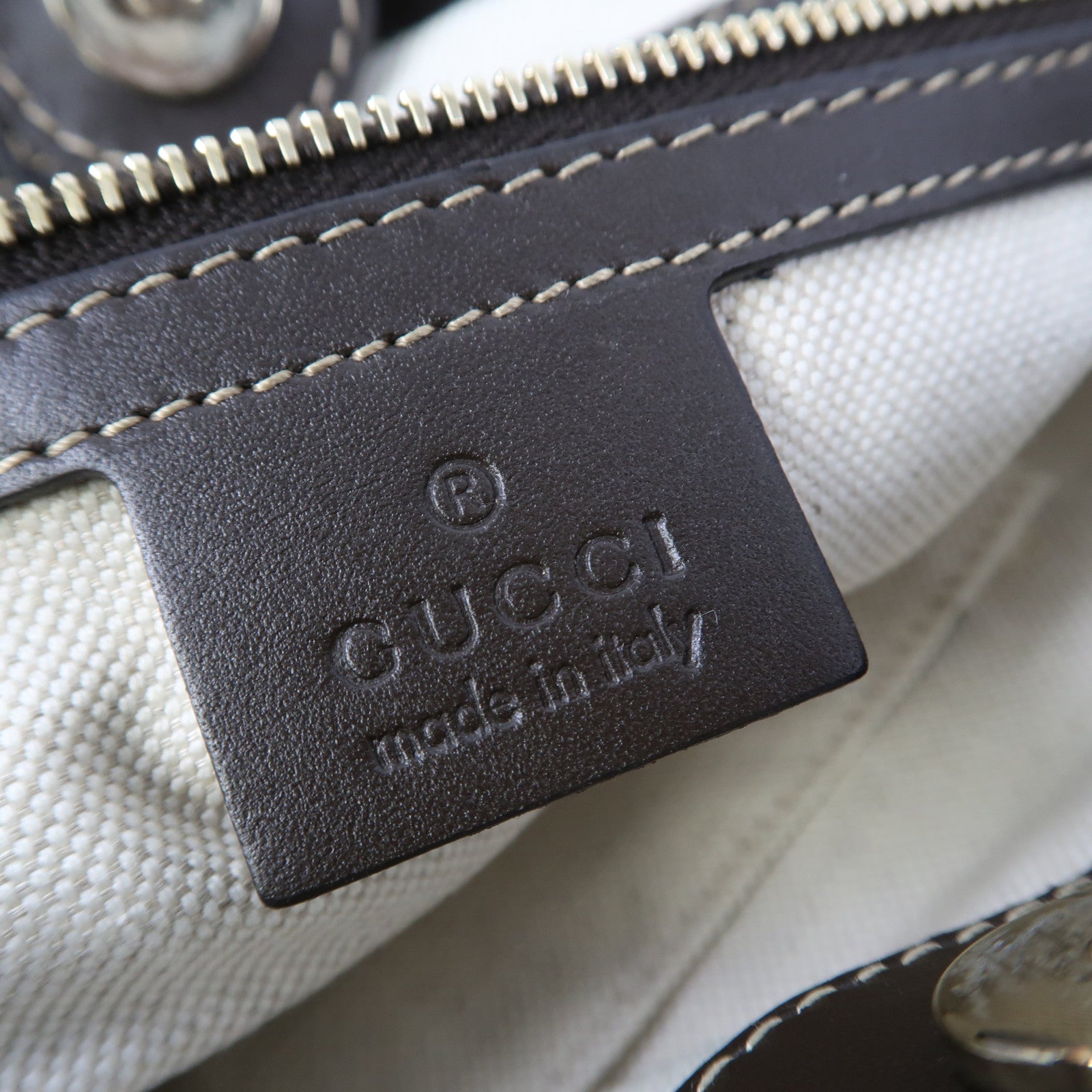 GUCCI 帆布Gucci Tote Bag金扣手挽袋啡色