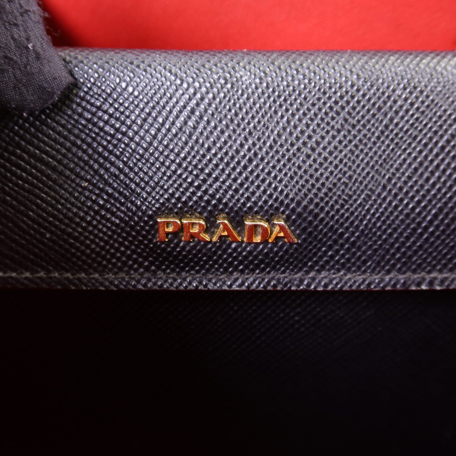 PRADA 牛皮皮革Double Saffiano金扣手挽肩背兩用袋