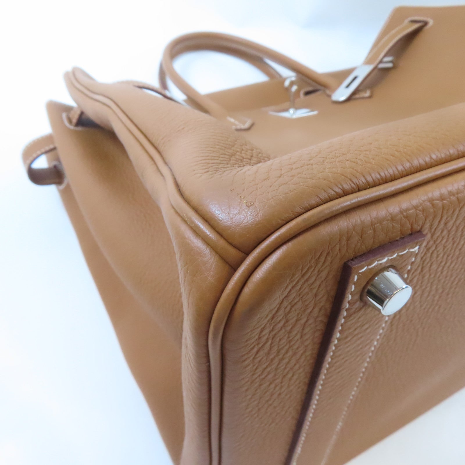 HERMES Togo皮革Birkin 40銀扣手挽袋 Gold/金色/啡色