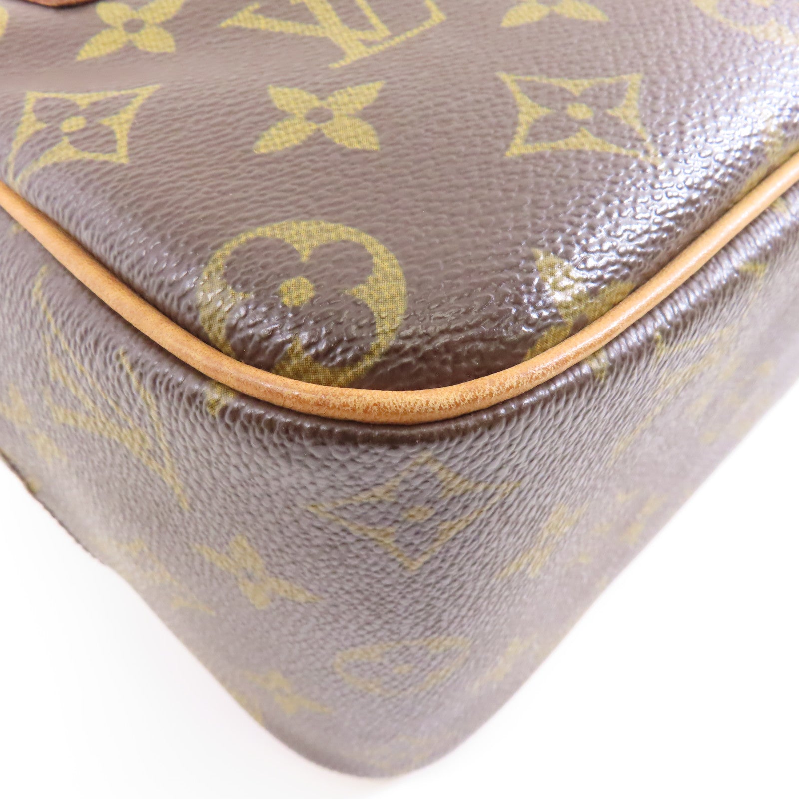 LOUIS VUITTON Monogram Cite MM金扣肩背袋棕色
