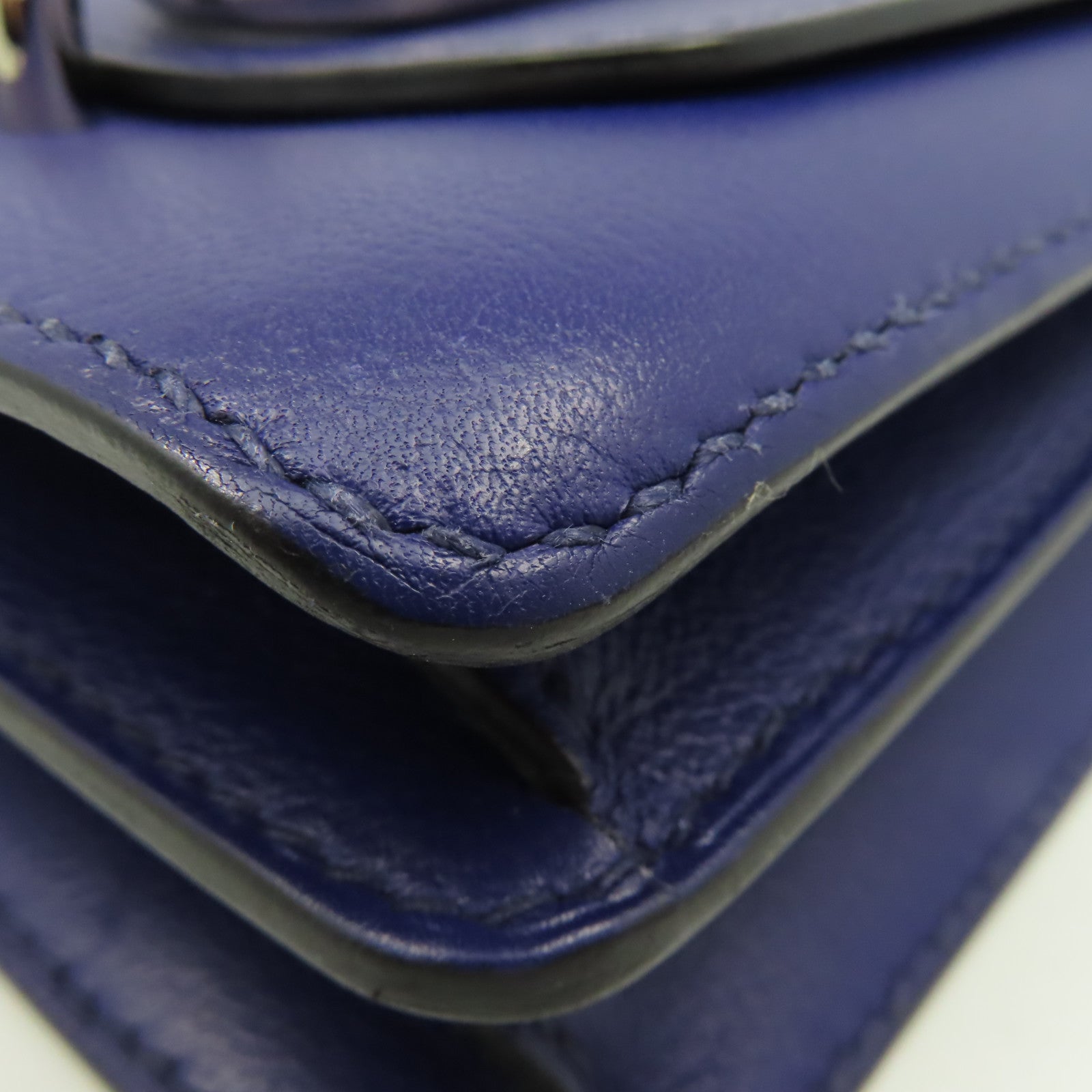 HERMES 【清倉大減價】Evercolor皮革Roulis 23 Shoulder Bag銀扣肩背袋藍色