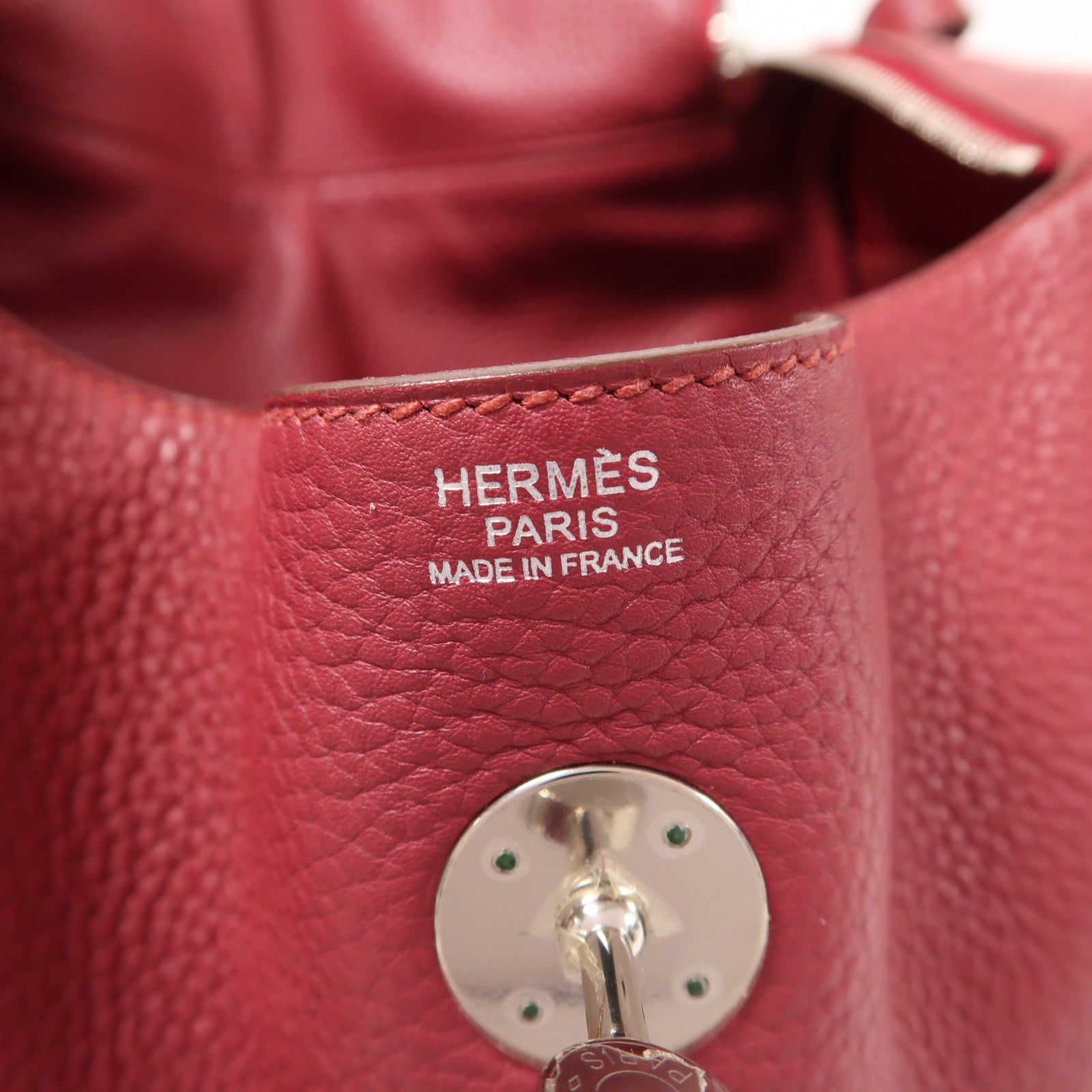 HERMES PHW Lindy 30 2Way Shoulder Hand Bag Clemence Leather Rubis