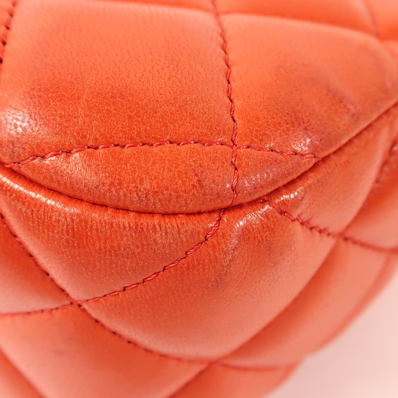 CHANEL CC SHW Chain Shoulder Bag Lambskin Leather Red