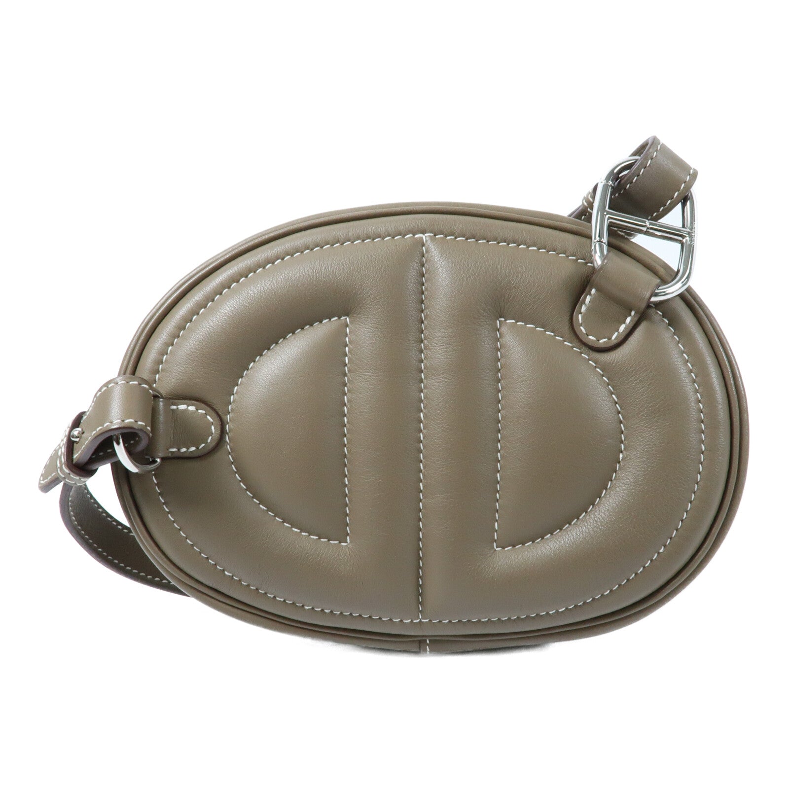 HERMES Swift皮革In The Loop Belt Bag銀扣肩背袋Etoupe