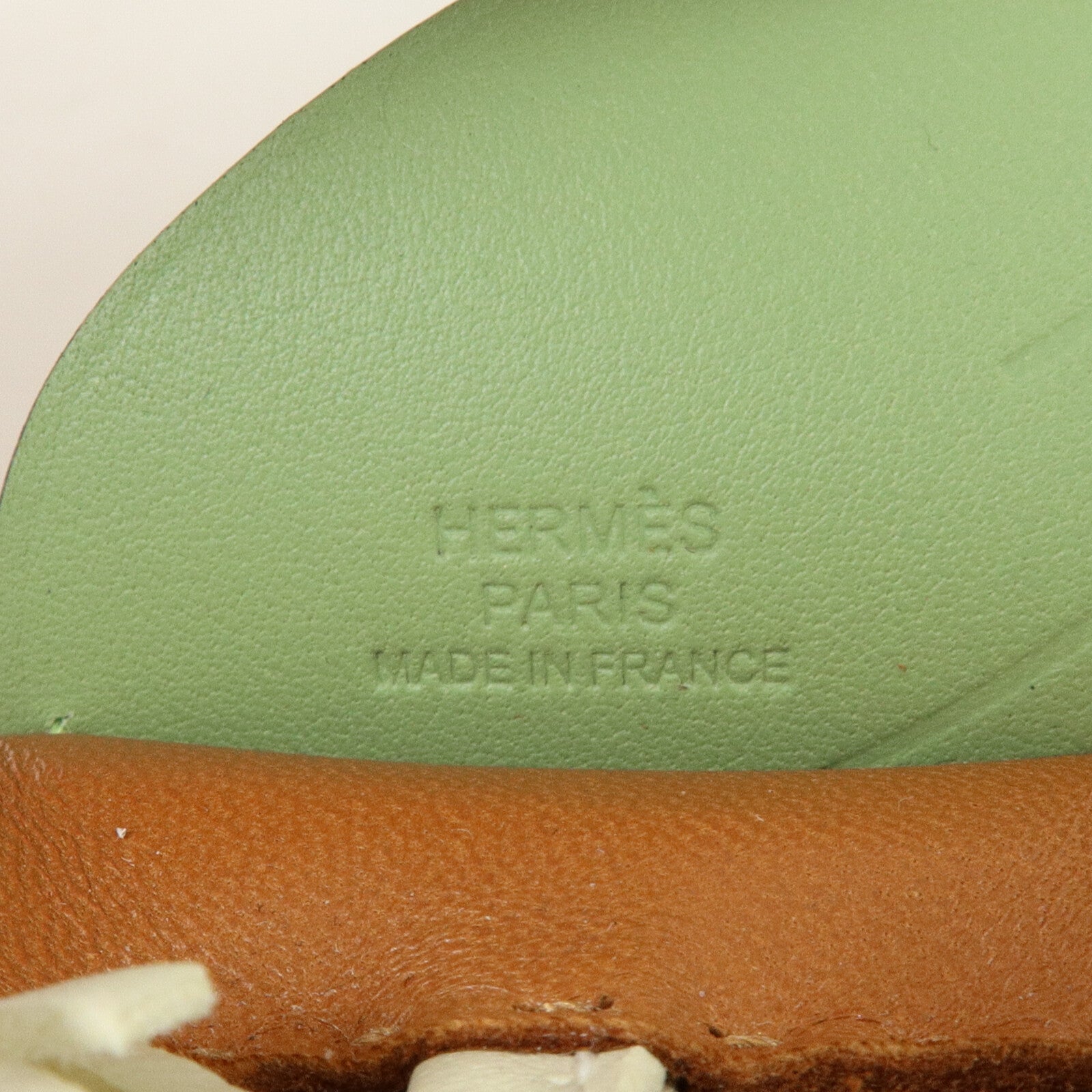 HERMES Milo/Swift皮革Rodeo Pegase MM掛飾Vert Criquet/Nata/Gold