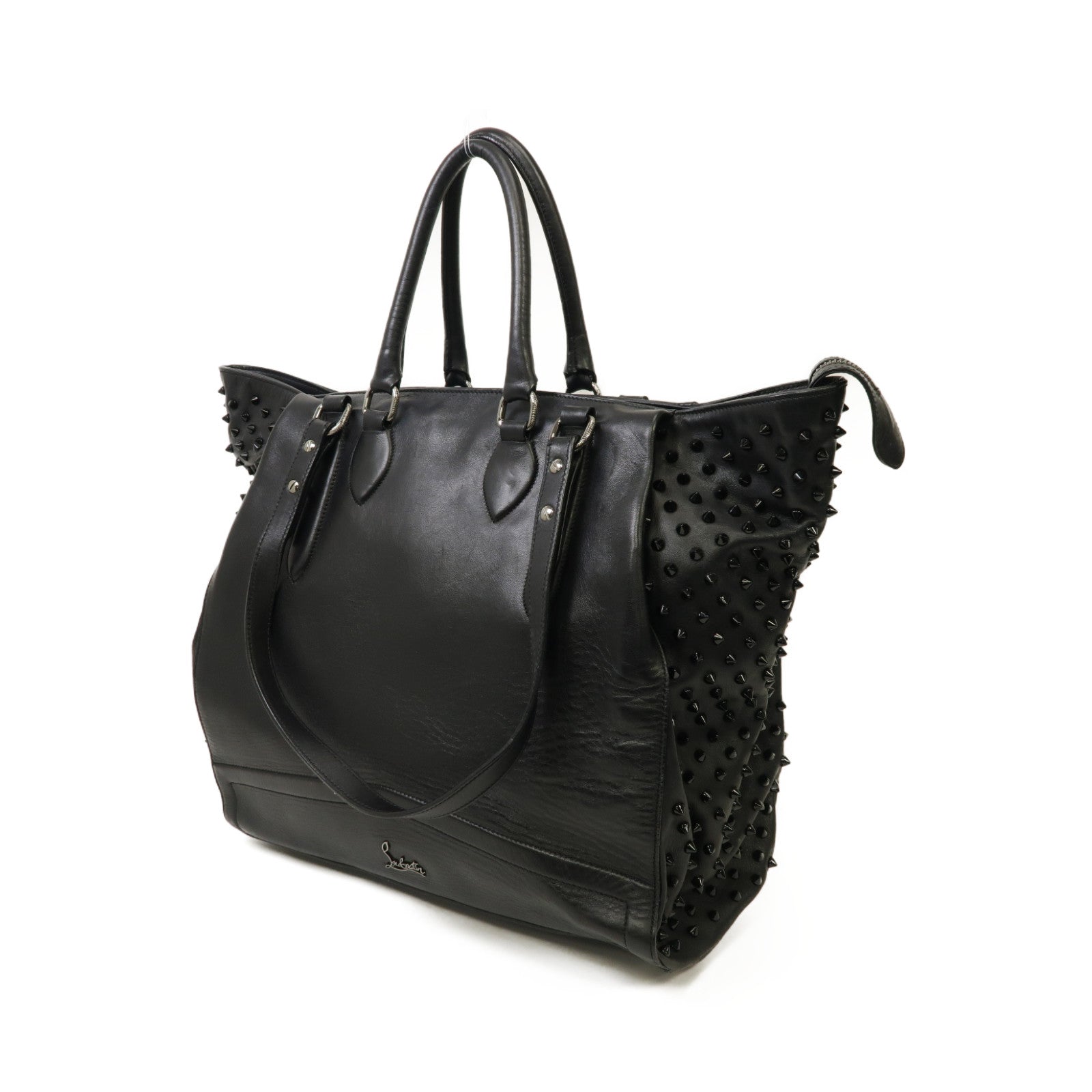 Christian Louboutin 牛皮皮革Shoulder Bag銀扣肩背袋黒色