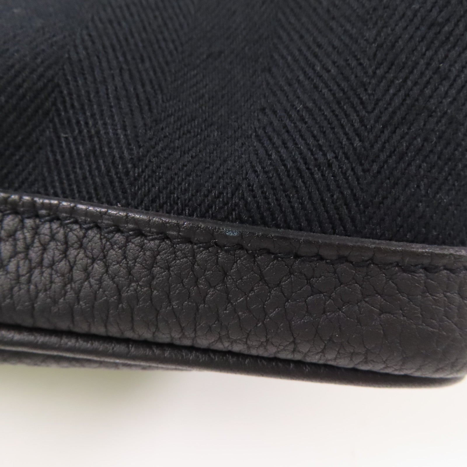 HERMES 帆布/皮革Garden Party PM銀扣手挽袋89 Noir/經典黑
