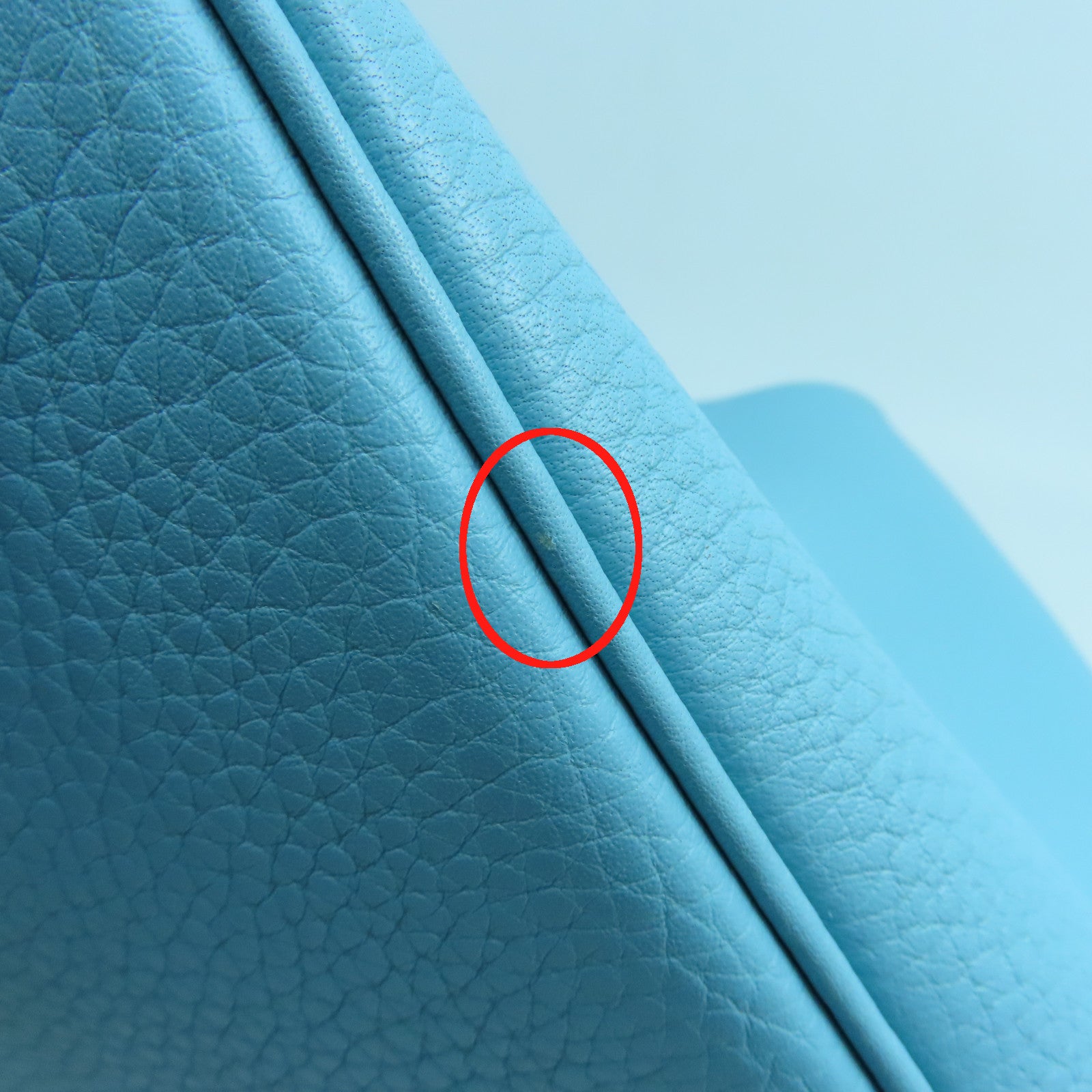 HERMES Clemence Leather Picotin Lock MM Silver Buckle Handle Bag Tiffany Blue