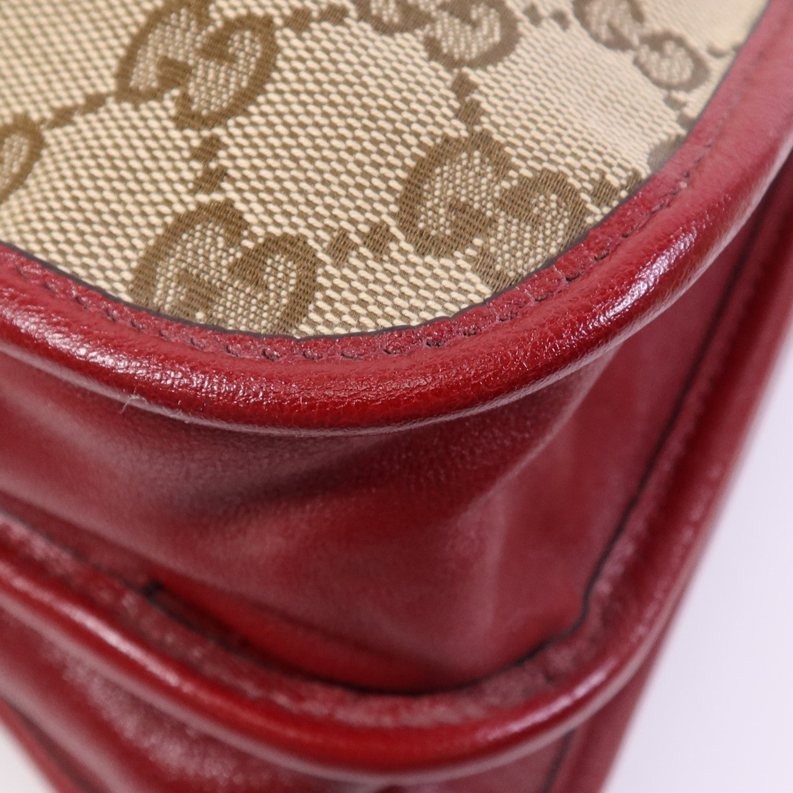 GUCCI 帆布2 Way Shoulder Bag金扣鏈帶手挽肩背兩用袋