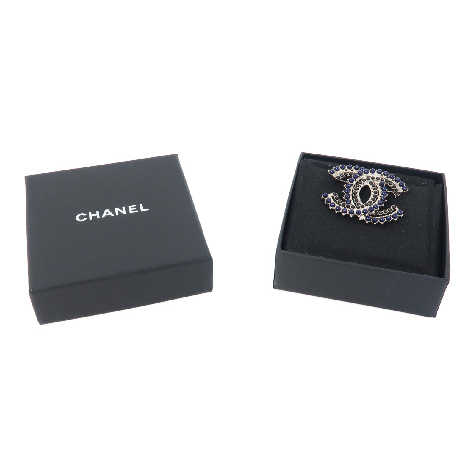 CHANEL 金屬Brooch胸針藍色/黑色