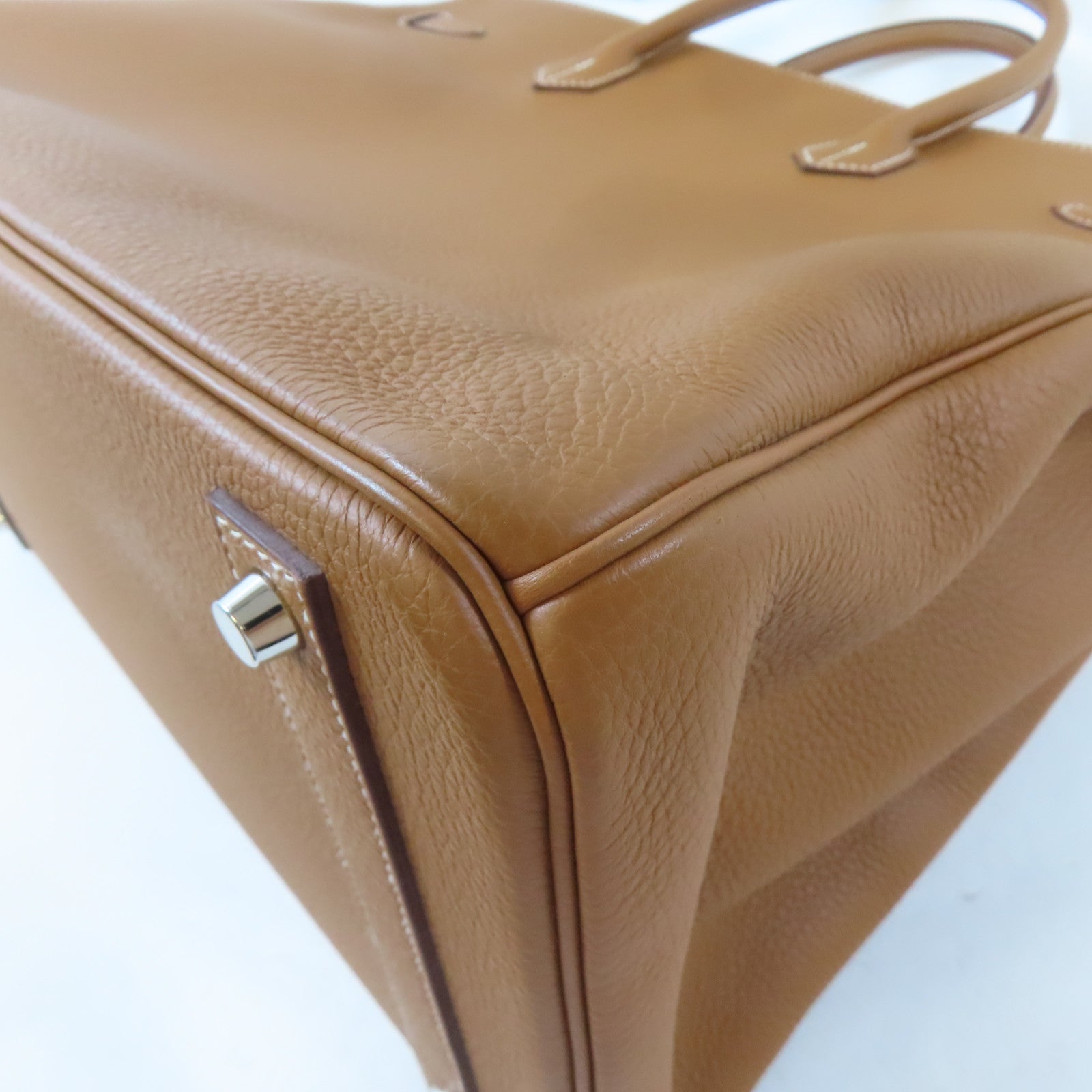 HERMES Togo皮革Birkin 40銀扣手挽袋 Gold/金色/啡色