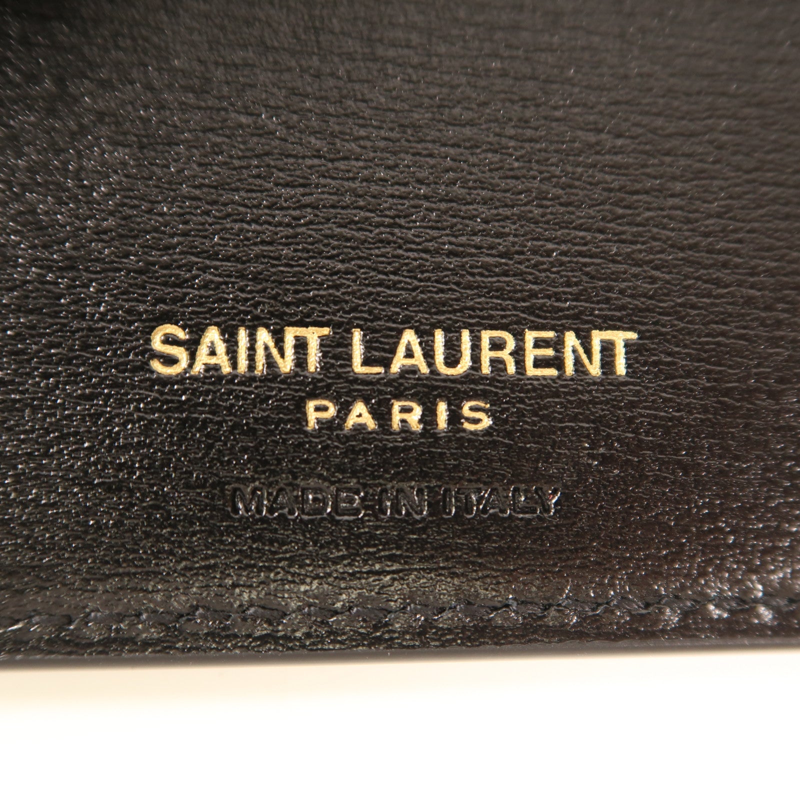 SAINT LAURENT 牛皮皮革Tiny Monogram East West Half Wallet金扣錢包