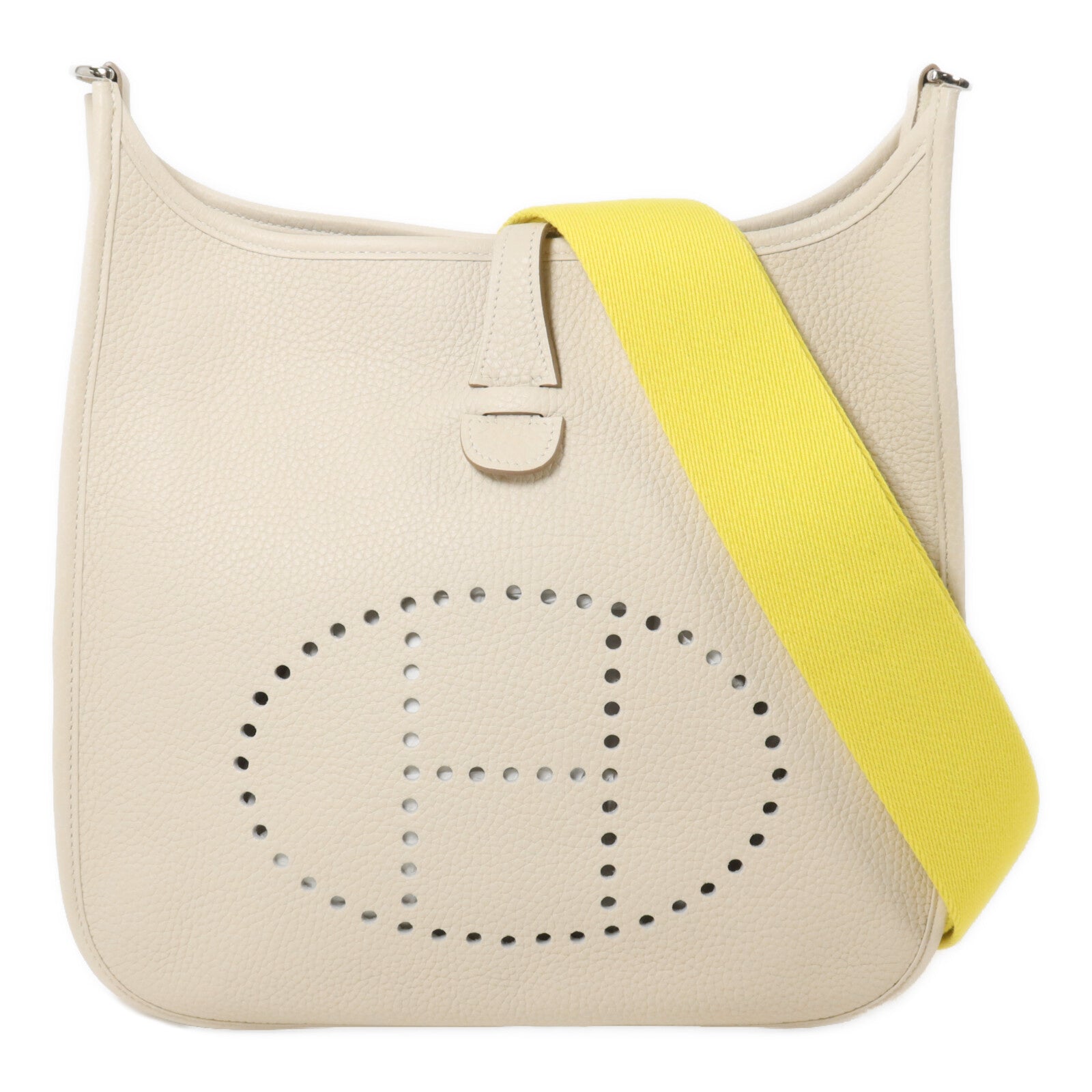 HERMES Clemence皮革Evelyne PM 肩背袋Craie
