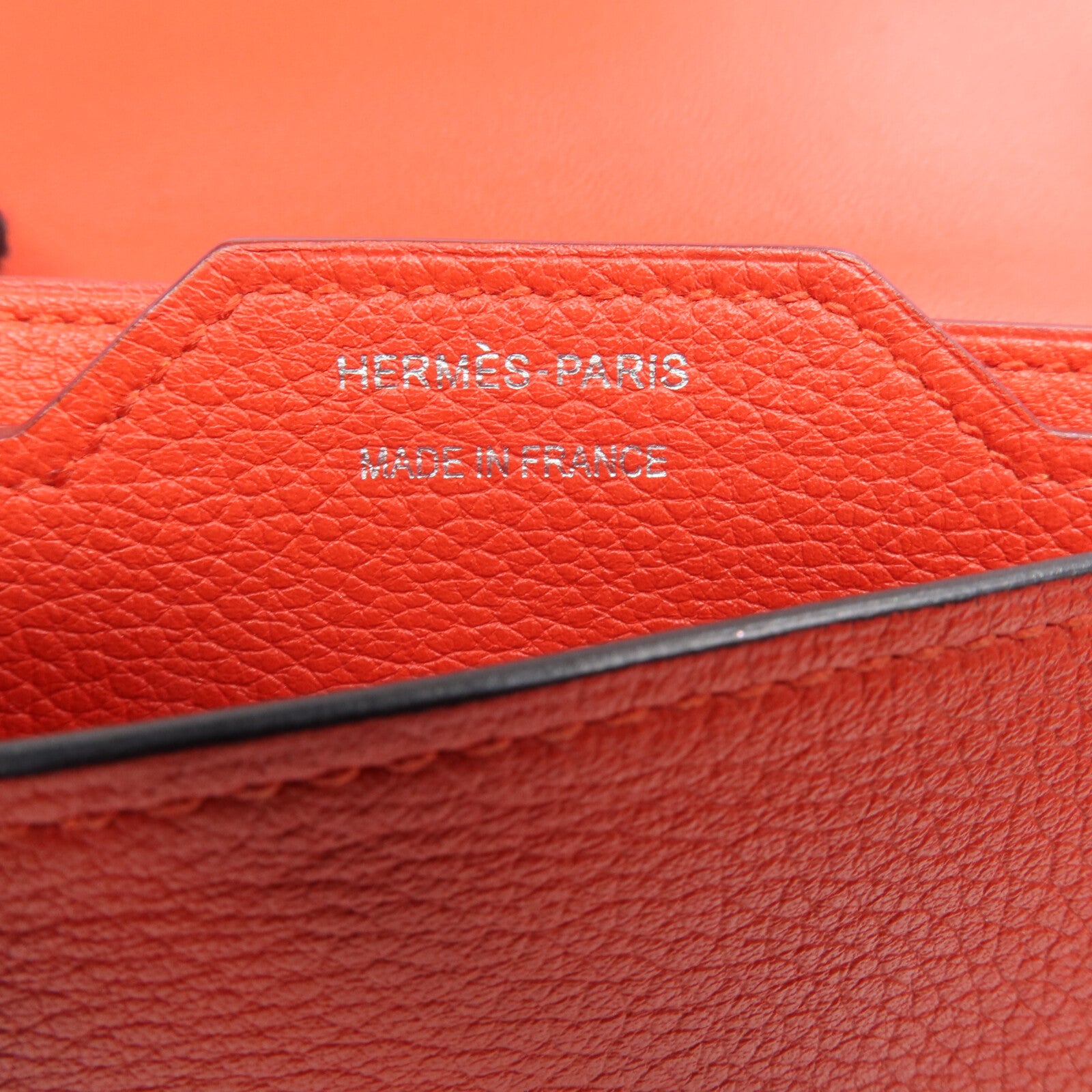 HERMES Evercolor皮革H Passant Compact Wallet錢包Rouge Tomate