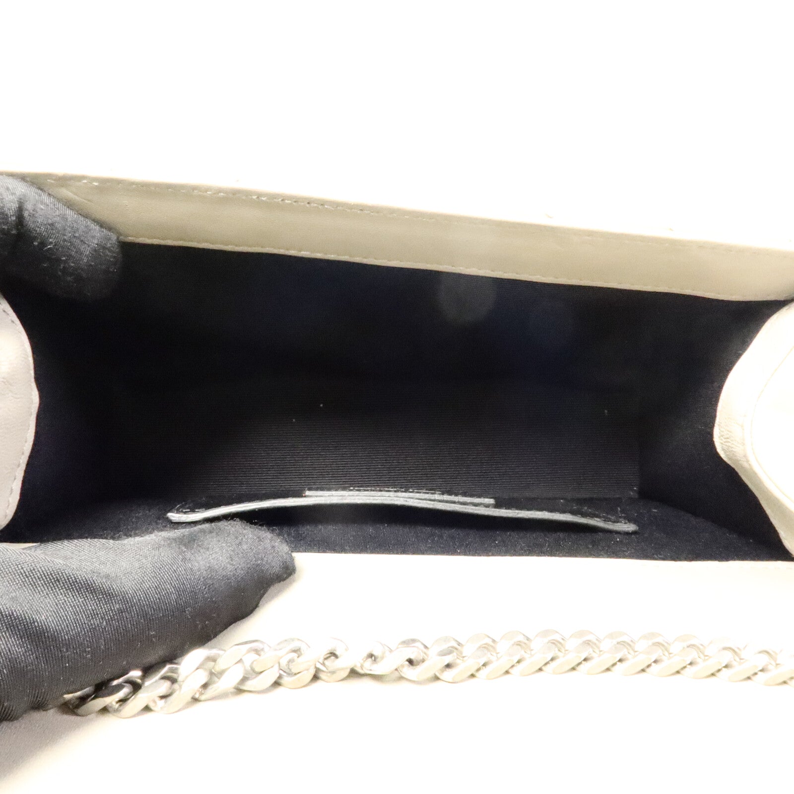 YVES SAINT LAURENT 漆皮皮革Shoulder Bag鏈帶肩背袋