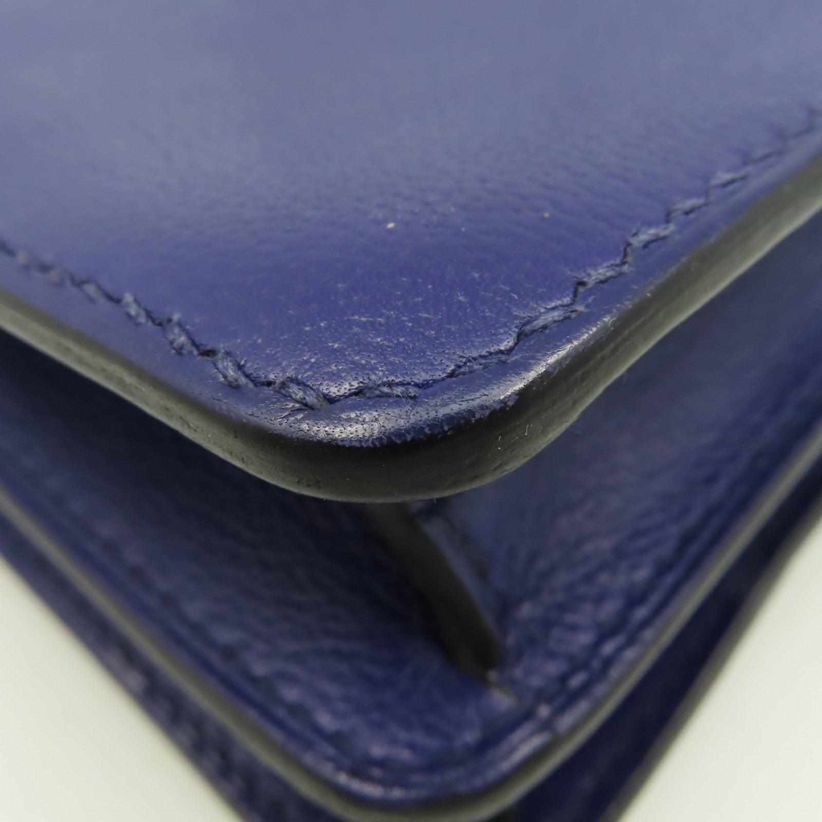 HERMES 【清倉大減價】Evercolor皮革Roulis 23 Shoulder Bag銀扣肩背袋藍色