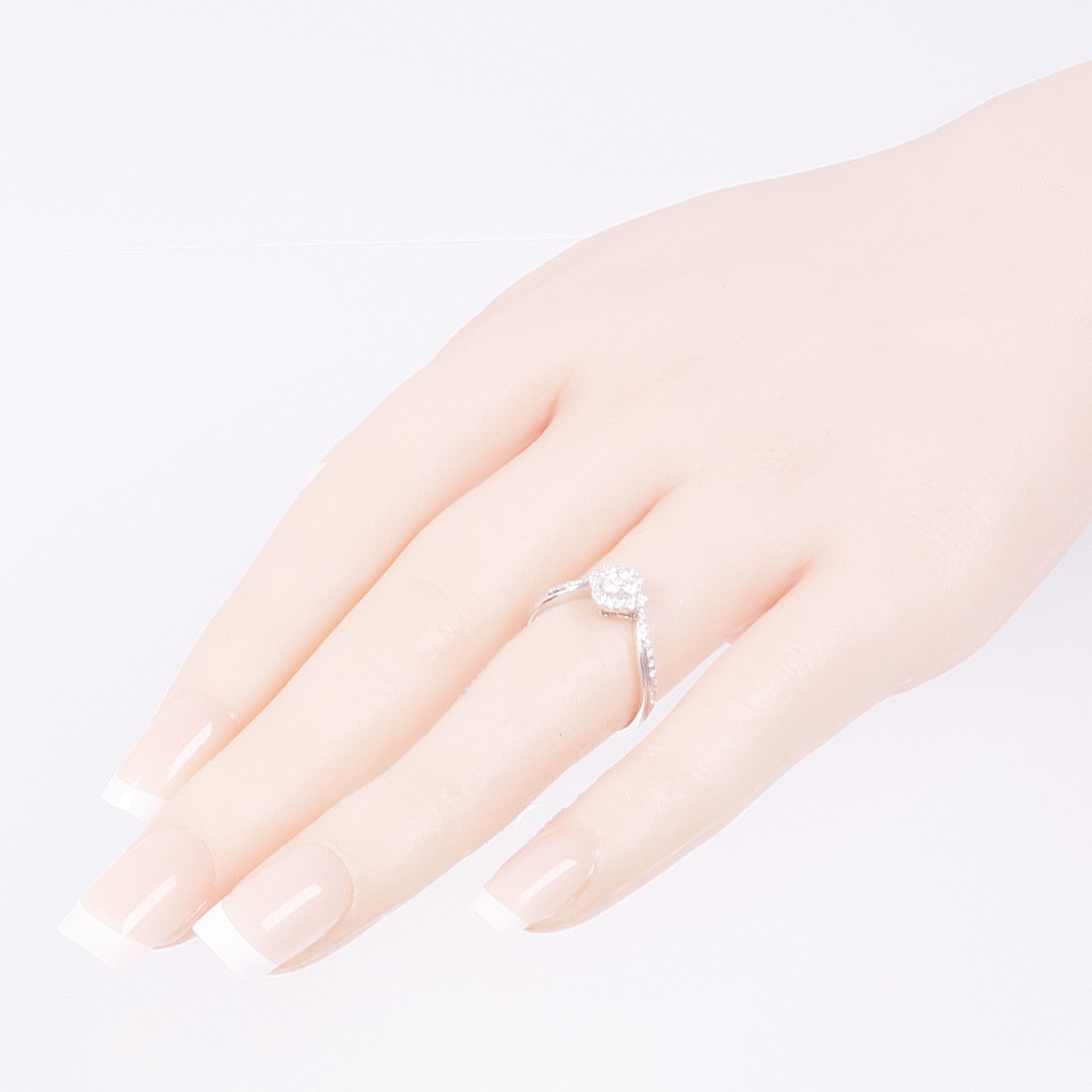 JEWELRY Diamond Ring 18K White Gold US#6