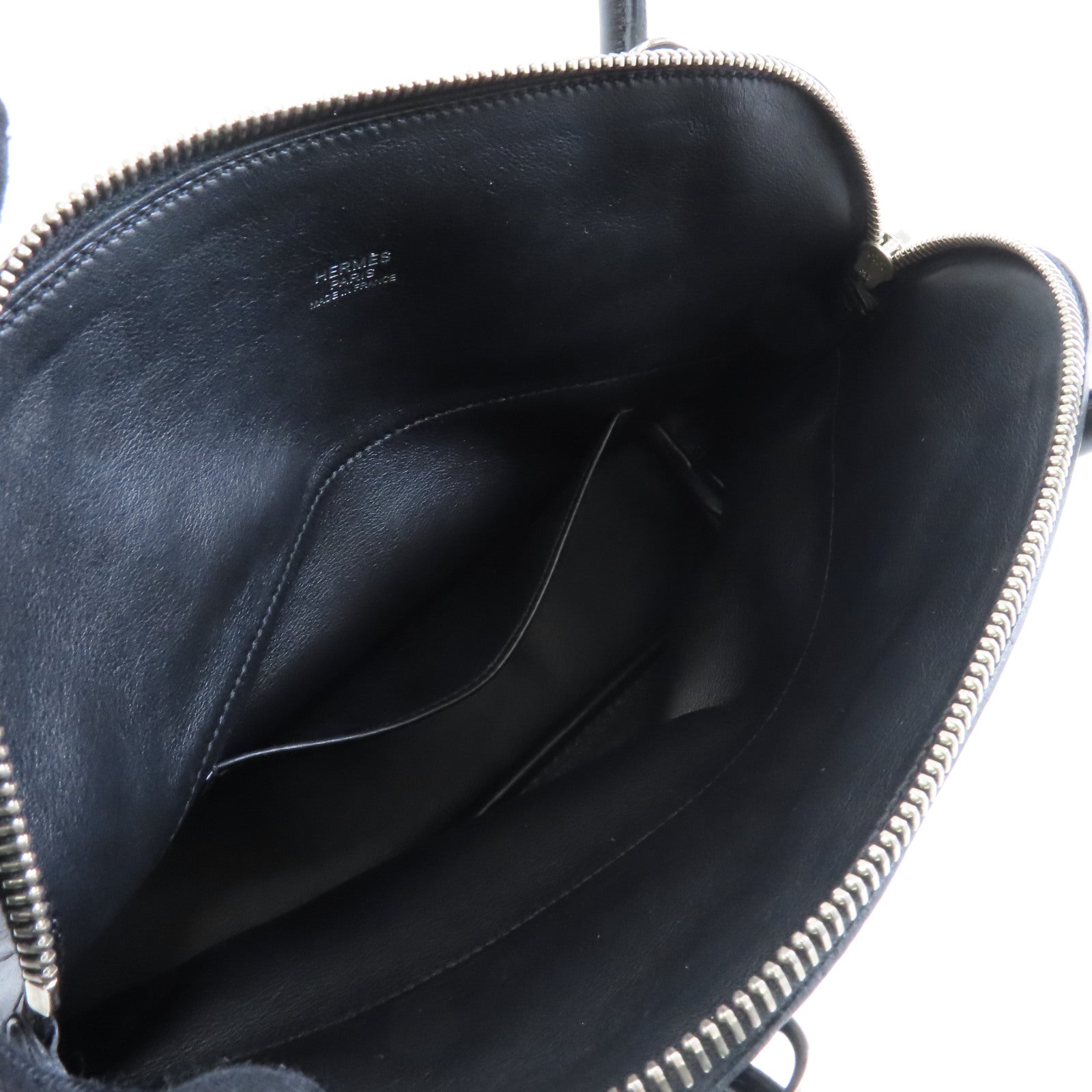 HERMES Swift皮革Bolide 27銀扣手挽肩背兩用袋Noir/黑色