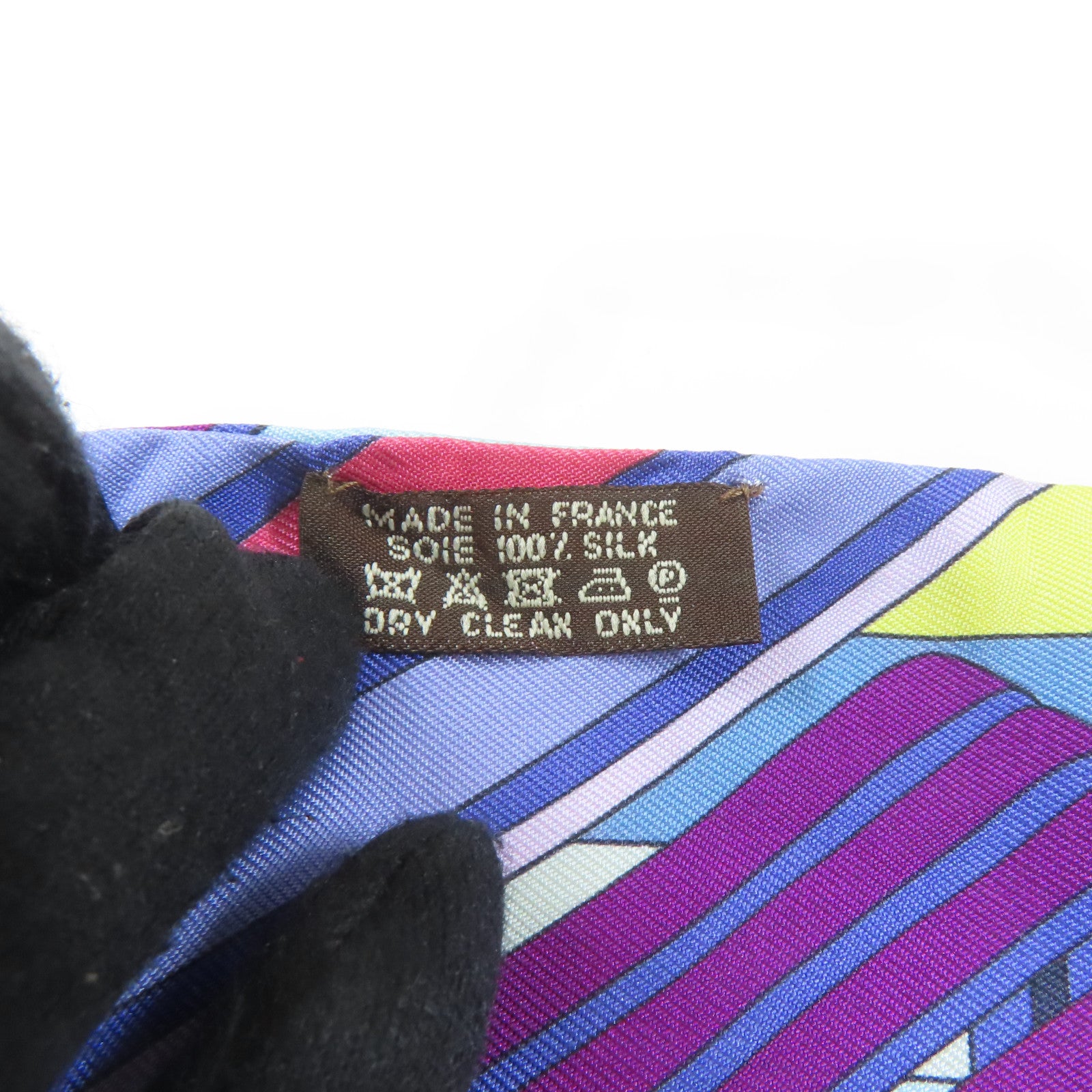 HERMES 絲質Twilly絲巾藍色/紫色