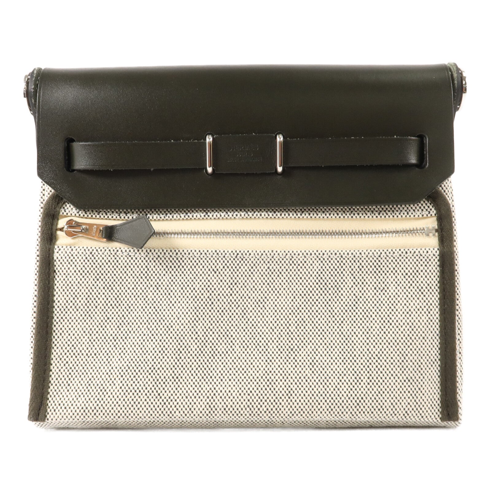 HERMES 帆布Herbag Mini肩背袋Vert Moyen